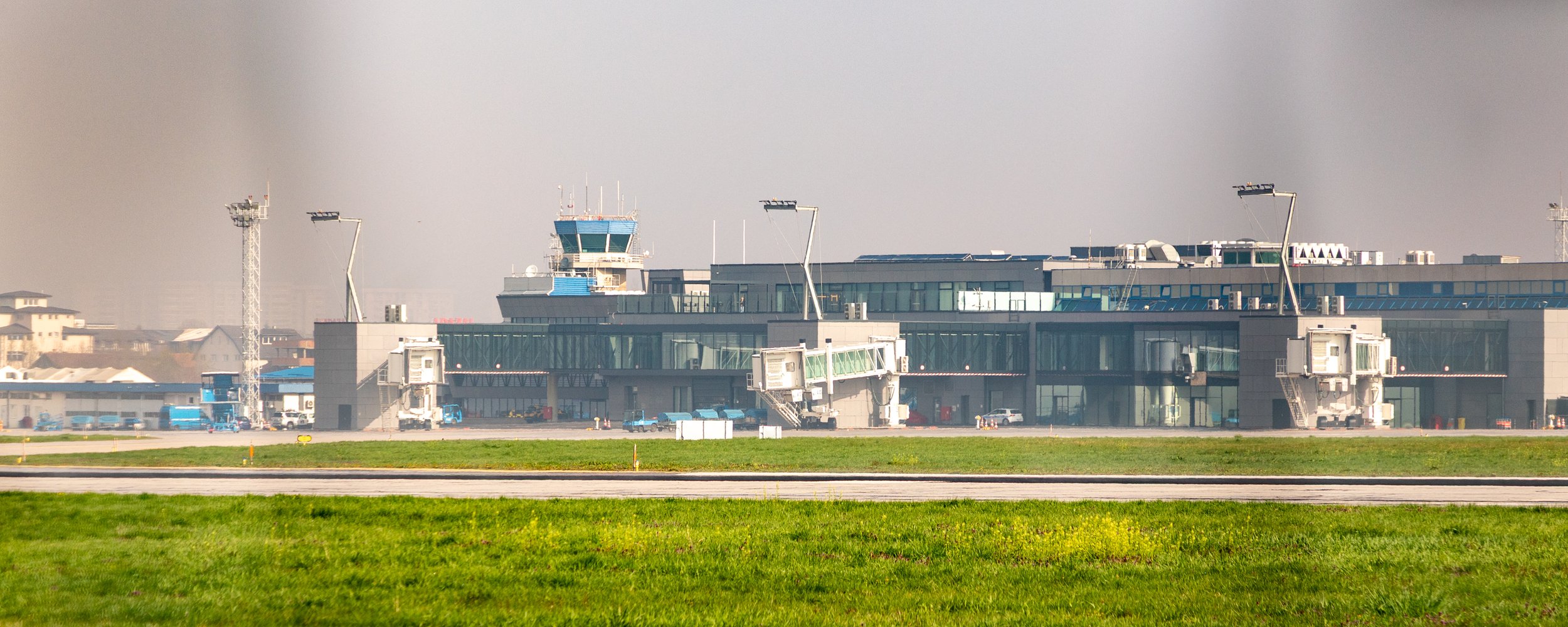  Looking across to the modern airport from the tunnel entrance 