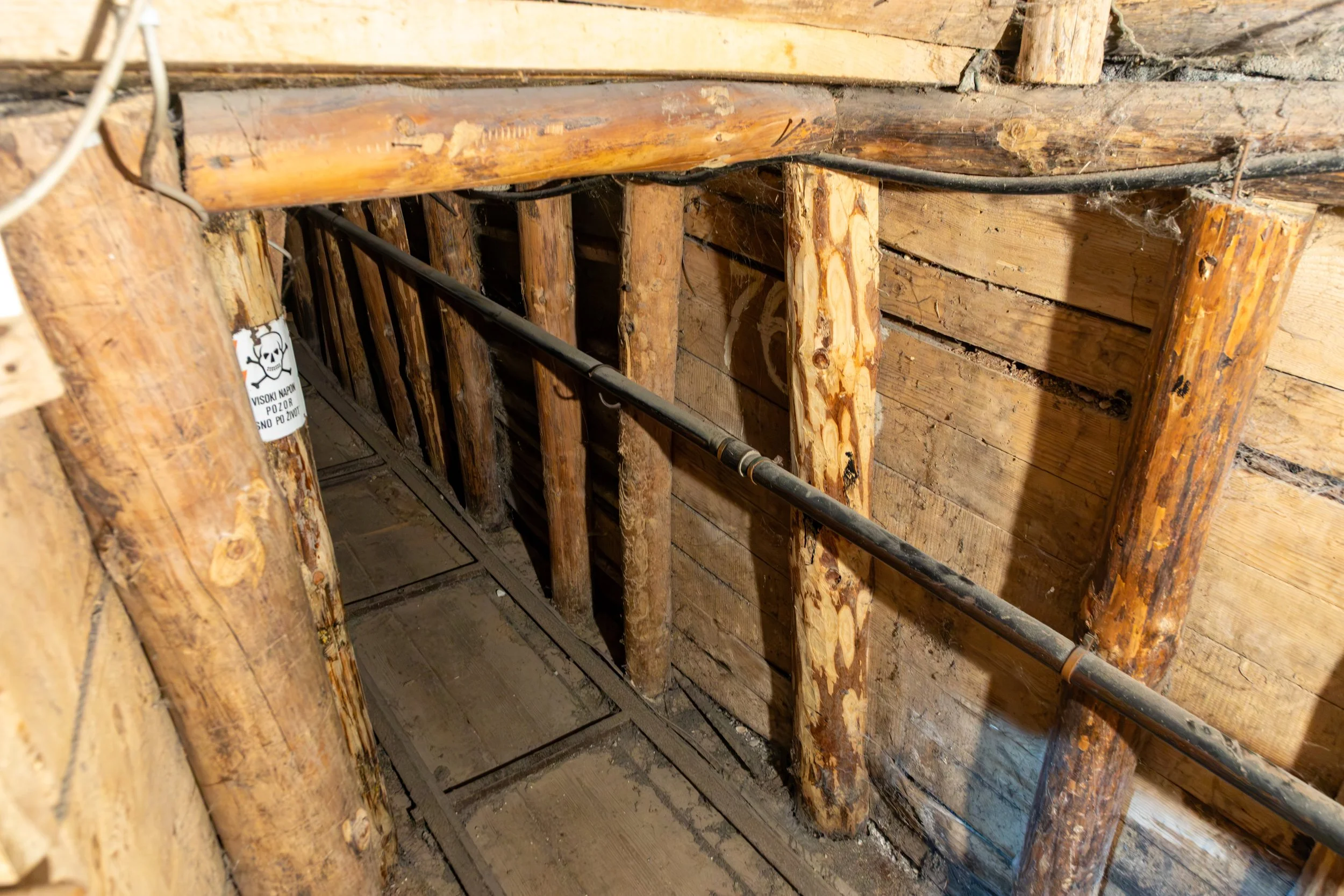  Tunnel portion with original rail tracks used for moving supplies 