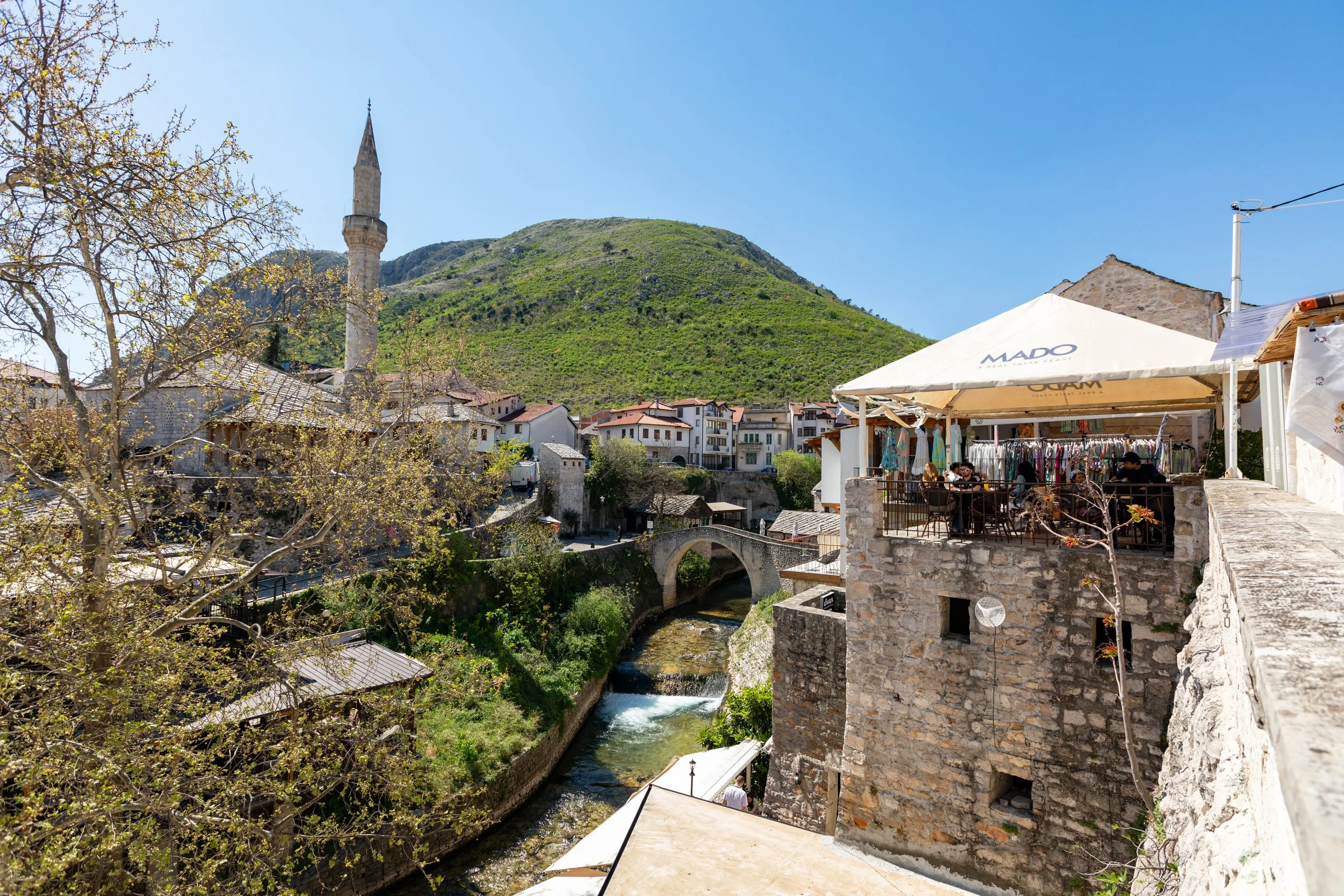  Looking down on the lower town and the Crooked Bridge, built to practice techniques before building the more famous Stari Most 