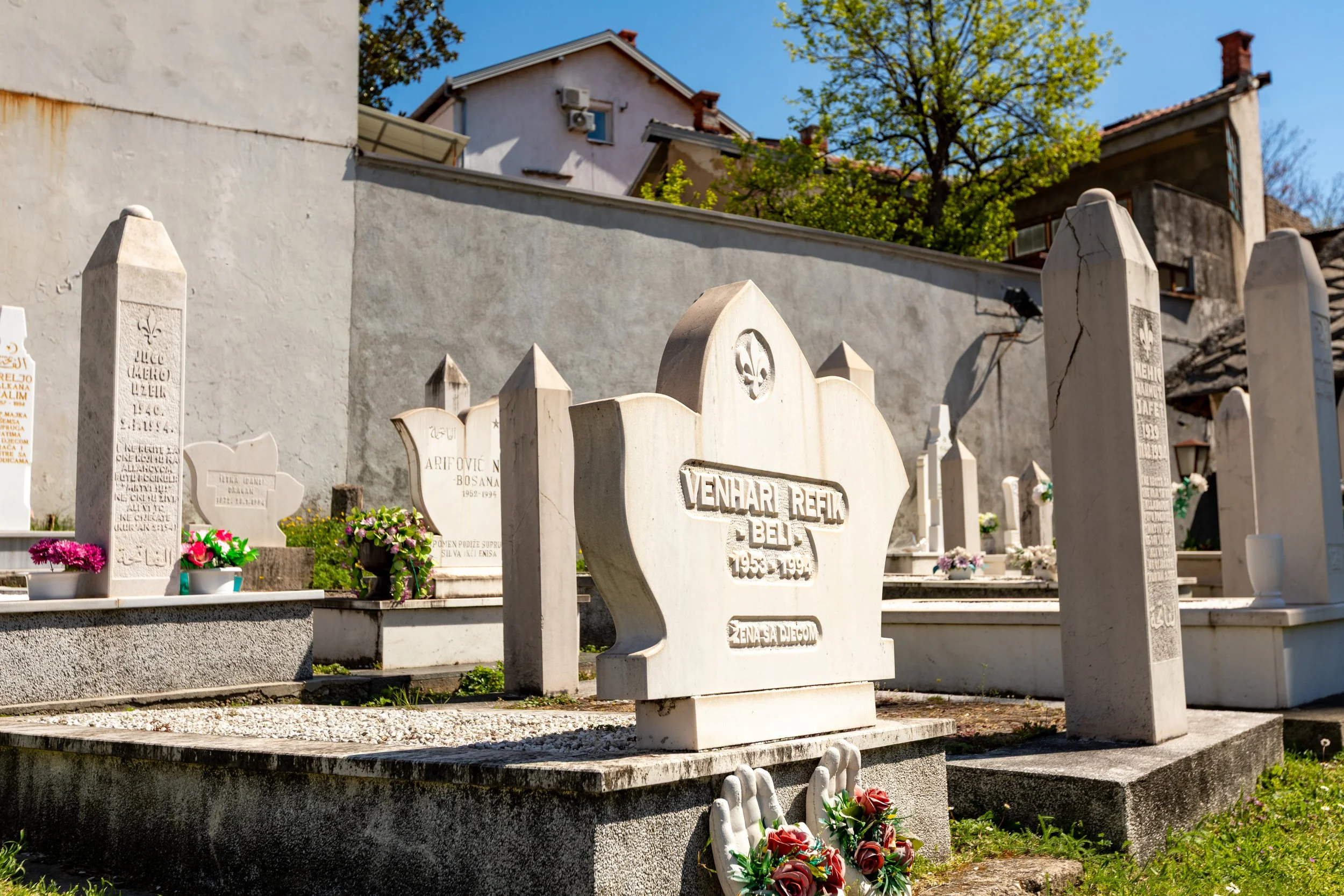  The New Muslim Cemetery was a park before the Yukoslav Wars; all the gravestones are dated 1993-1995. 