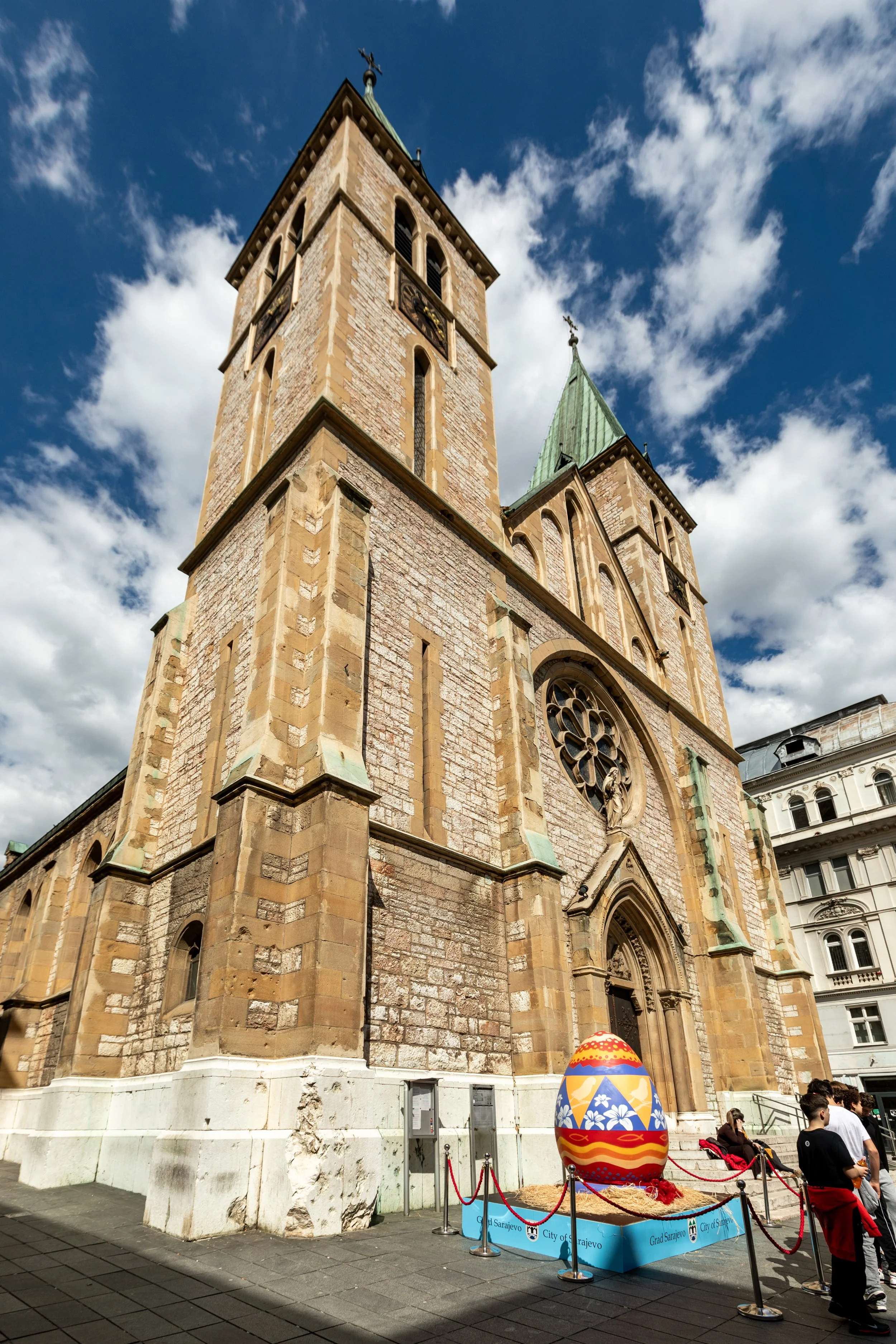  For Easter, there was a giant egg outside the Sacred Heart Cathedral (1889), the largest Catholic cathedral in the country 