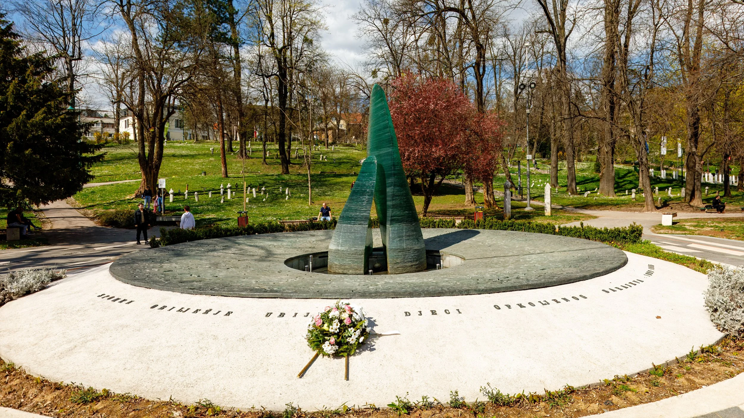  Also in Veliki Park (Great Park), this monument honours the children killed during the (1992 to 1995) Siege of Sarajevo 