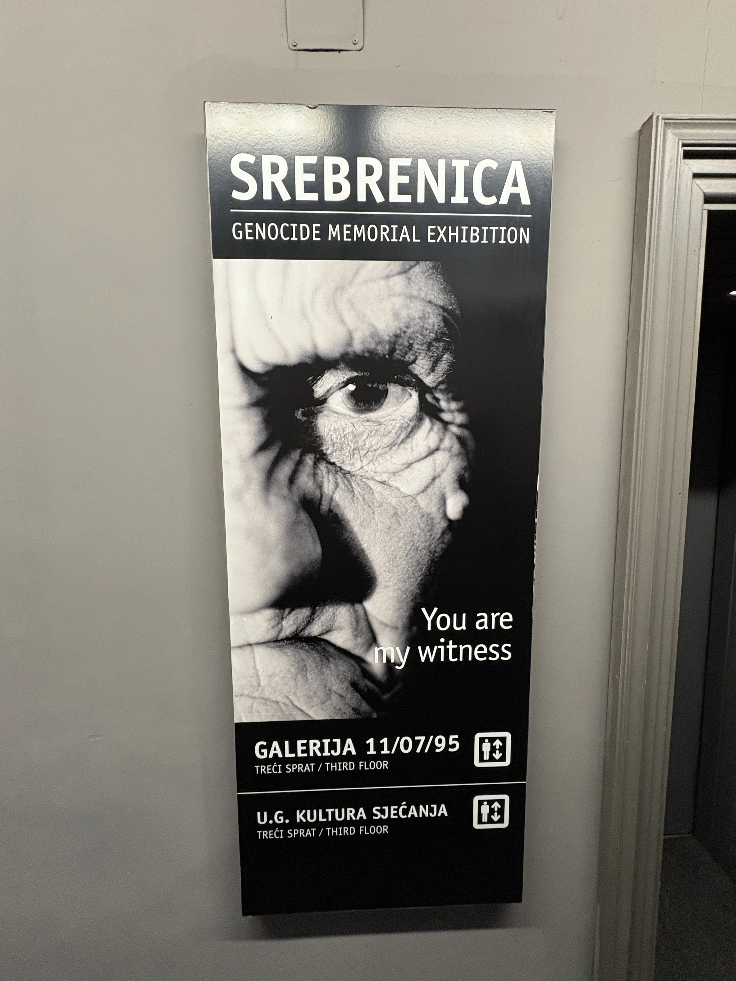  Very powerful exhibit at Gallery 11/07/95, dedicated to memorializing the Srebrenica Genocide, the horrific massacre of 8,000 Bosnian Muslims in the town of Srebrenica 