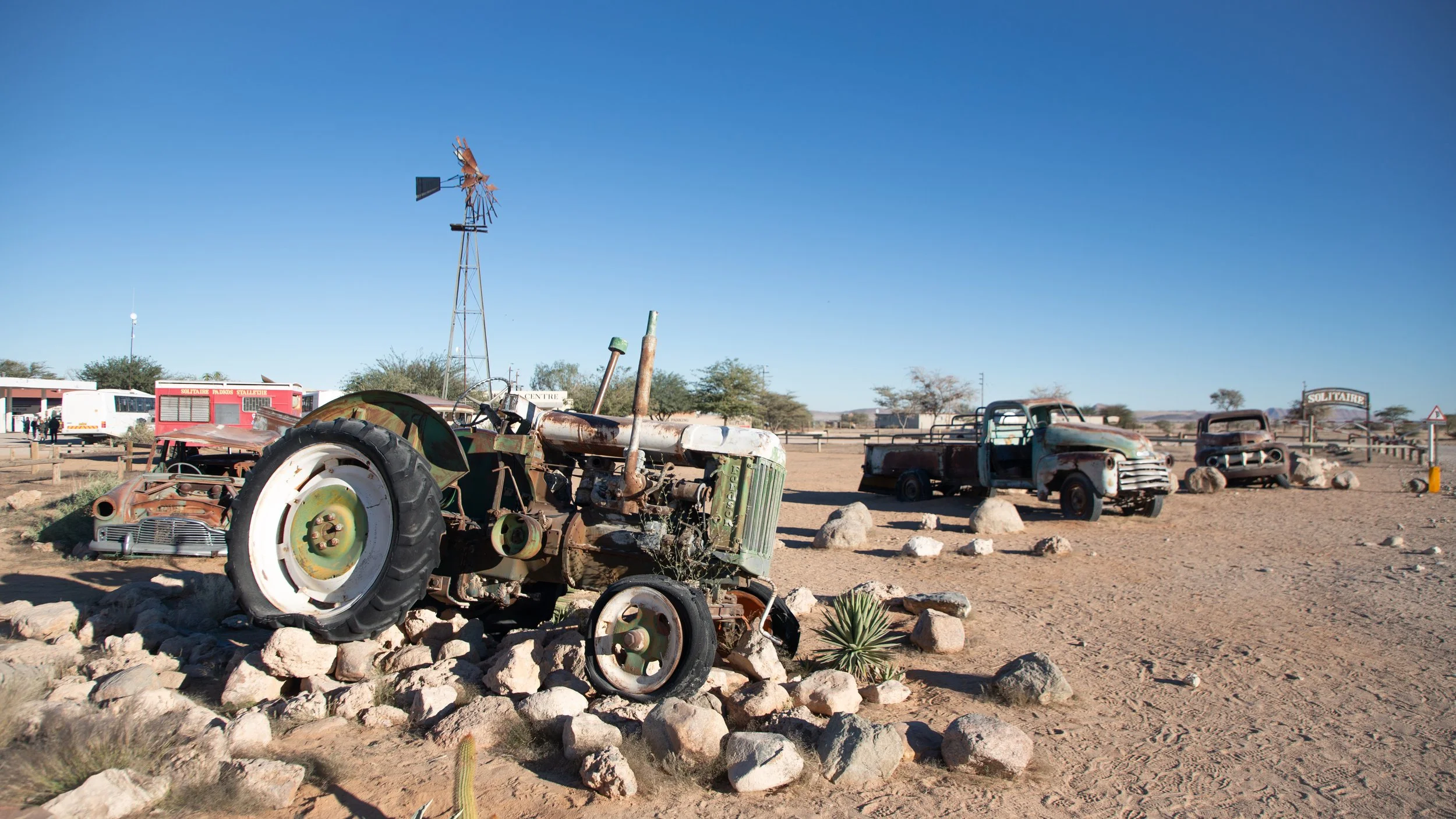  In the very small town of Solitaire, we stopped at Moose McGregor’s Desert Bakery.  While now famous for its apple crumble, it actually started as a less-than-successful auto repair shop 