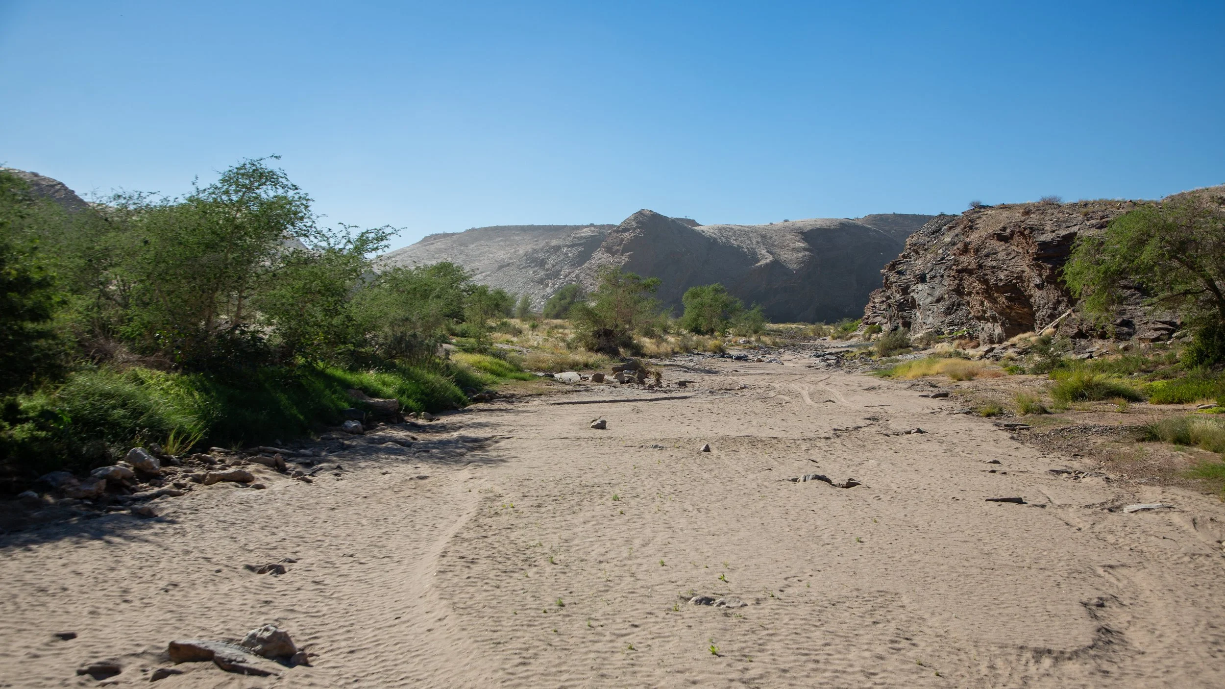  Where water would flow through the desert during the rare winter rains 