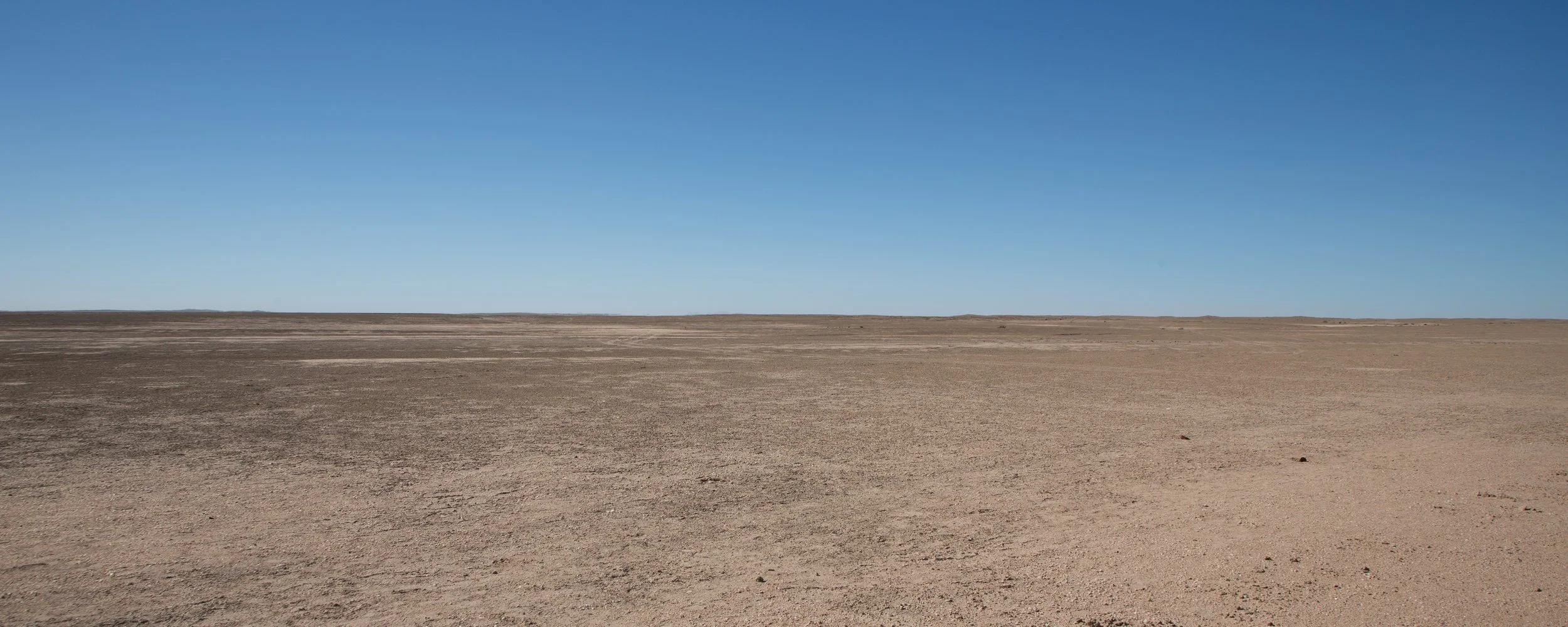  Away from the rocky terrain, we got a sense of the expanse of desert as we approached the coast and Walvis Bay.  As barren as it seems, even this desert contains life in the form of lichens. 