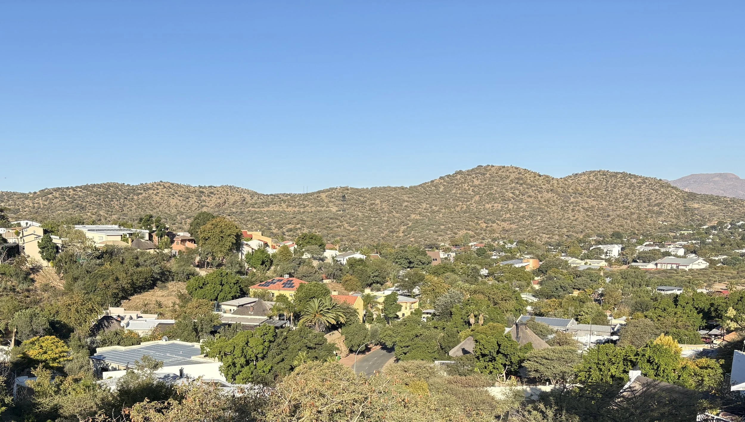  View of Windhoek from the affluent Eros neighbourhood in the hills over the city 