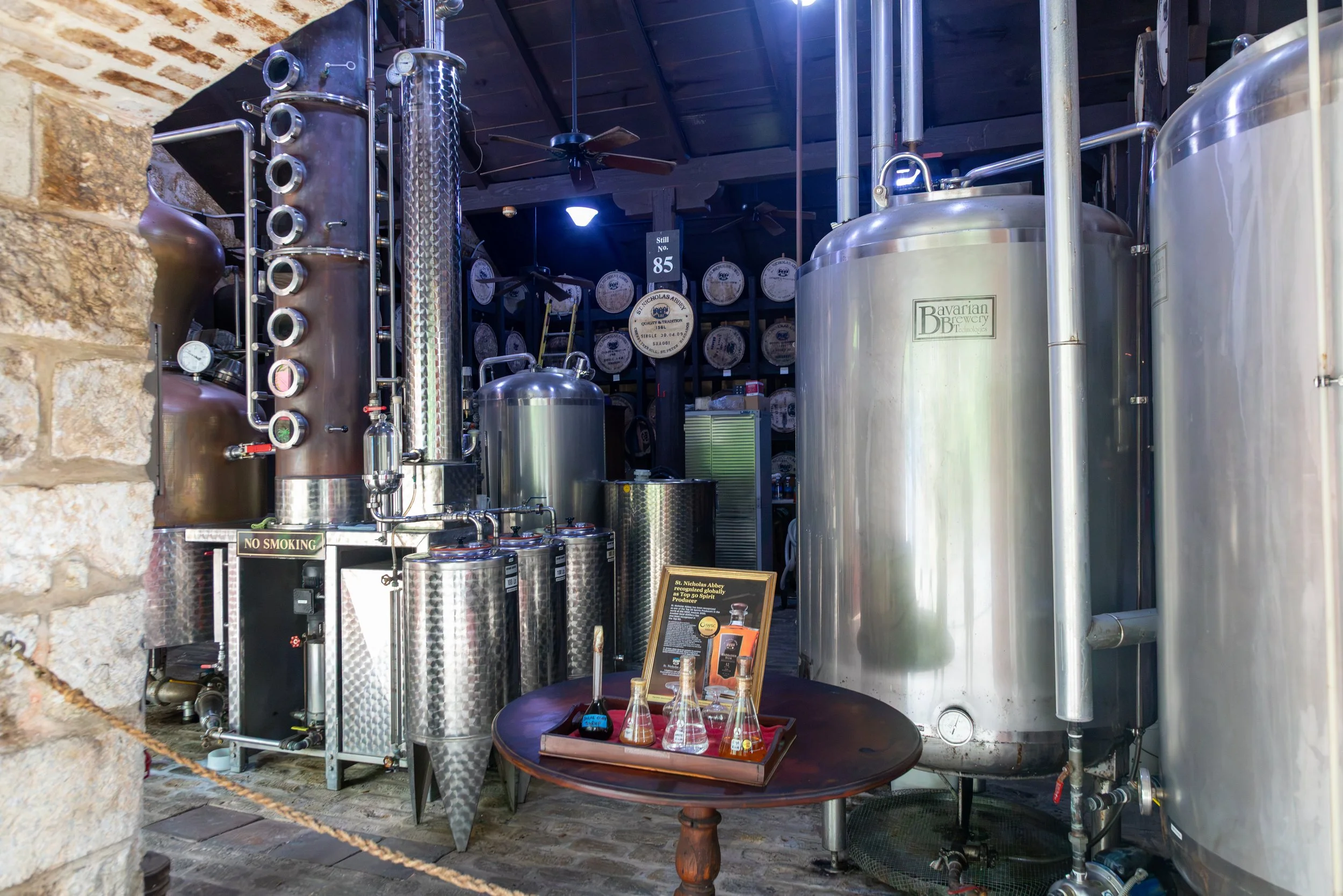  Some of the distillery equipment demonstrating the rum making process.  We were there before it officially opened, so toured the grounds on our own  