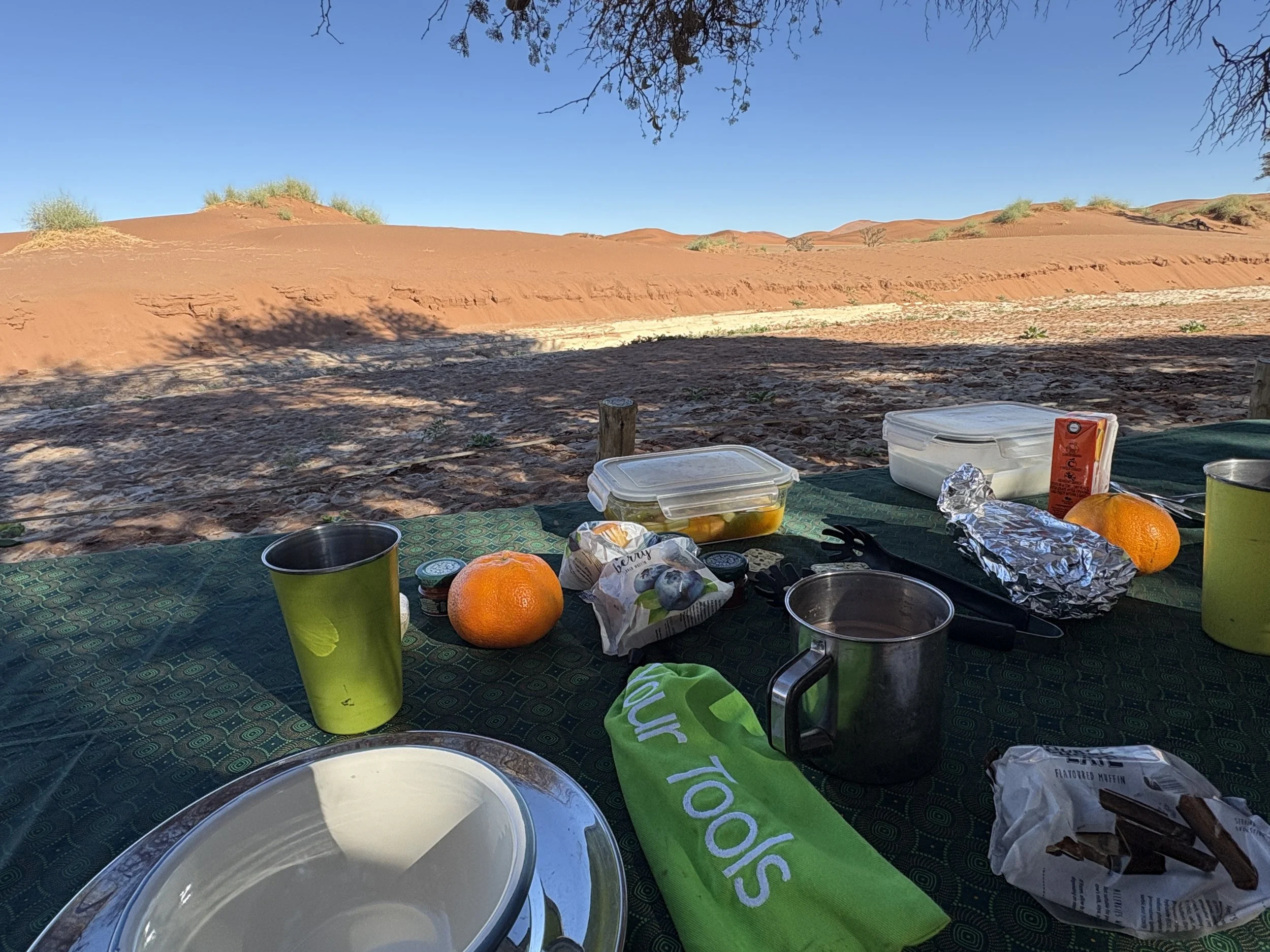 With our early morning start, it was nice to stop for a larger breakfast near Deadvlei 