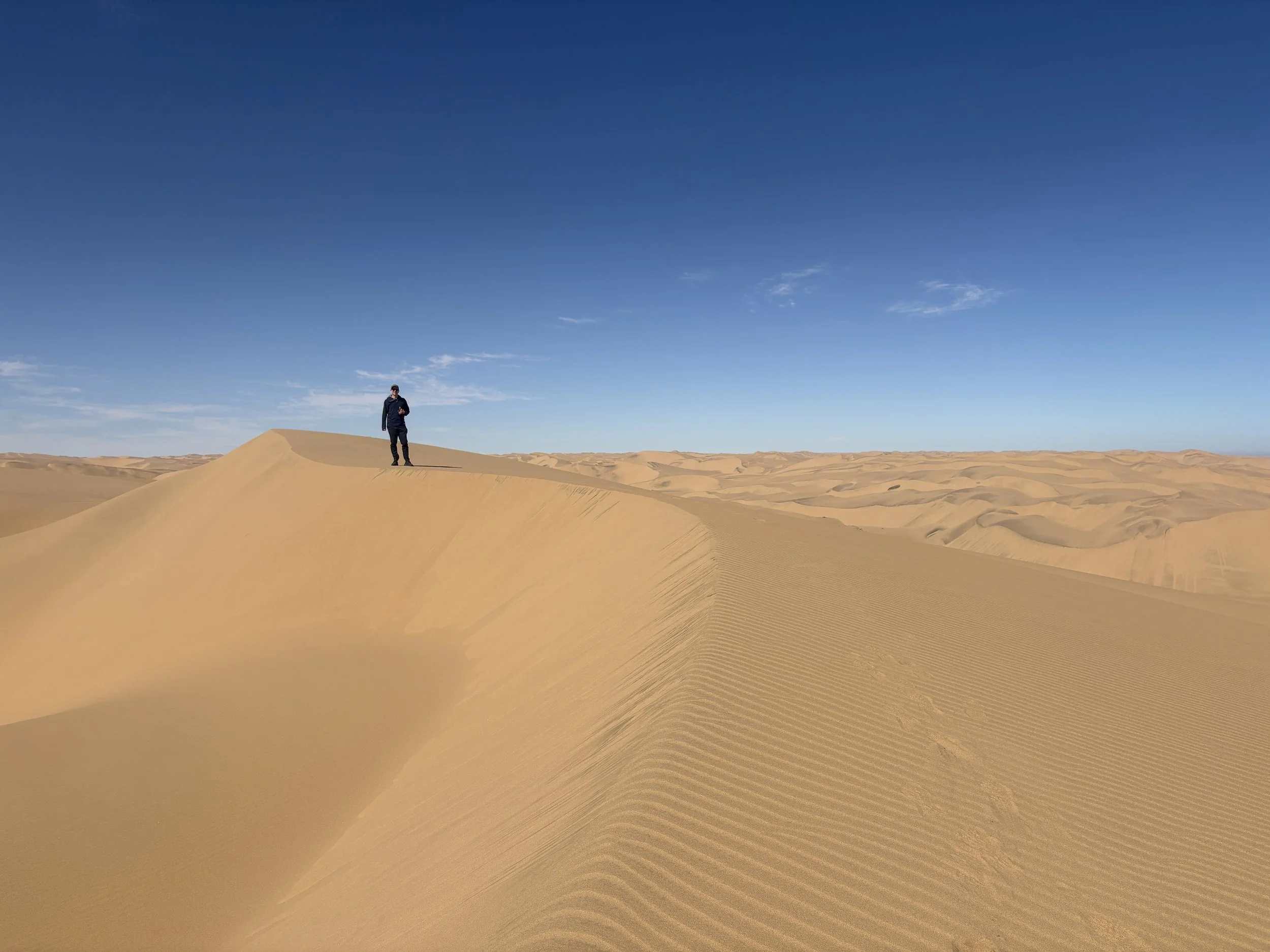  Out for a walk on the dunes at our refreshment stop 