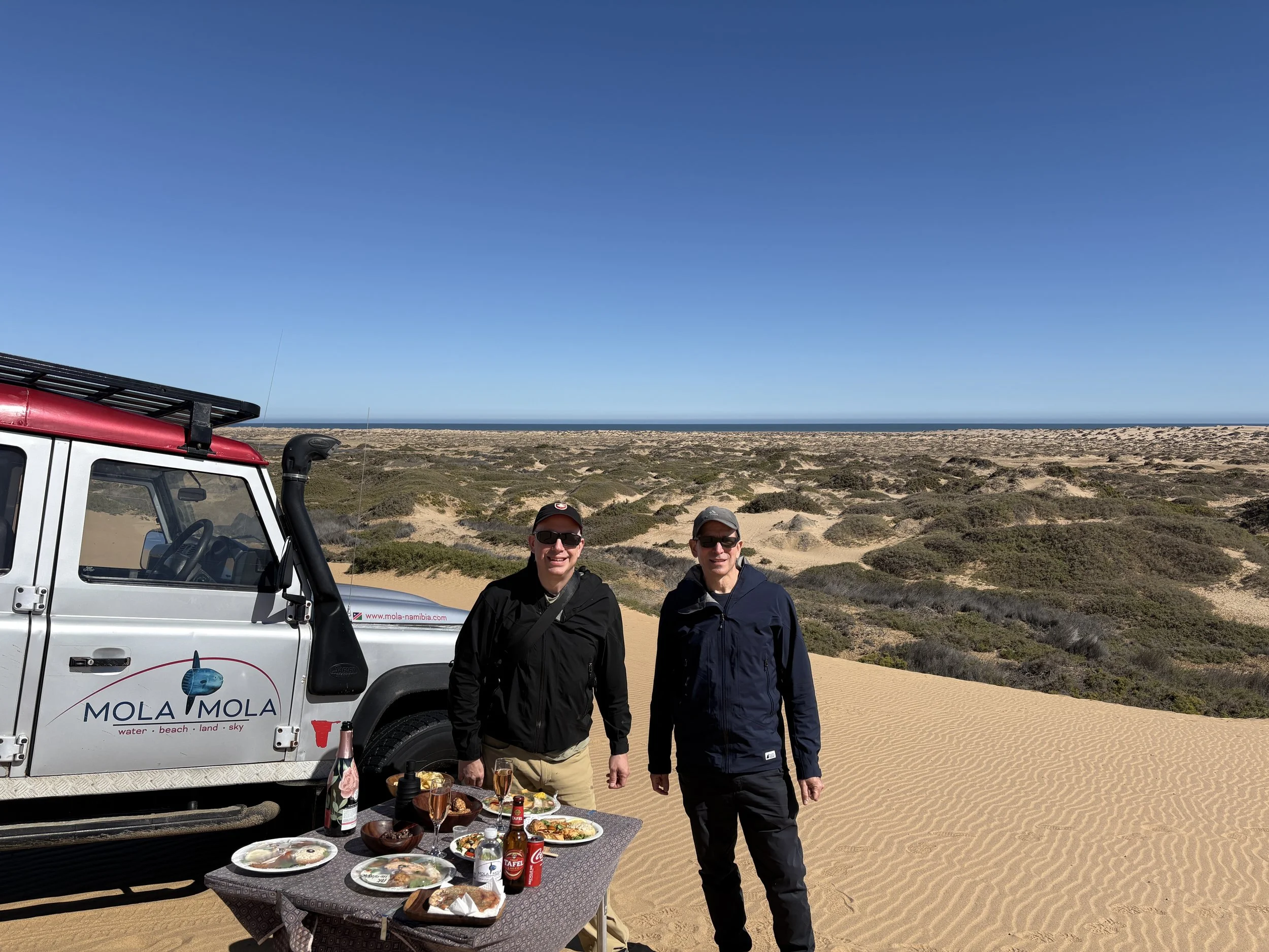  Definitely not suffering for food with this lovely picnic lunch on the dunes 
