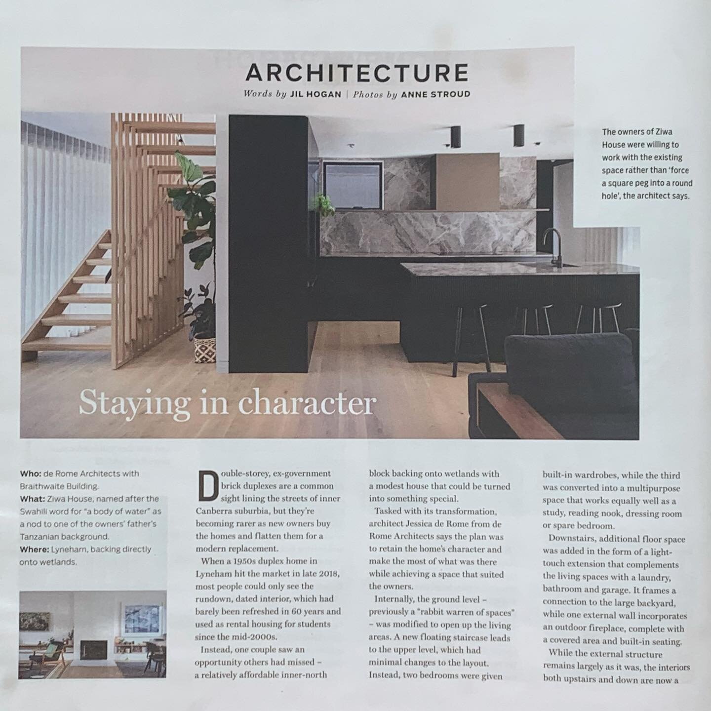 Ziwa House featured in today&rsquo;s @allhomes.com.au magazine
🏠
Architect: @de.rome.architects 
Builder: @braithwaitebuilding 
Photography: @annestroudphotography 
Article: @jilhogan 
🏠
#architecture #interiordesign #cbr #design #allhomes #canberr