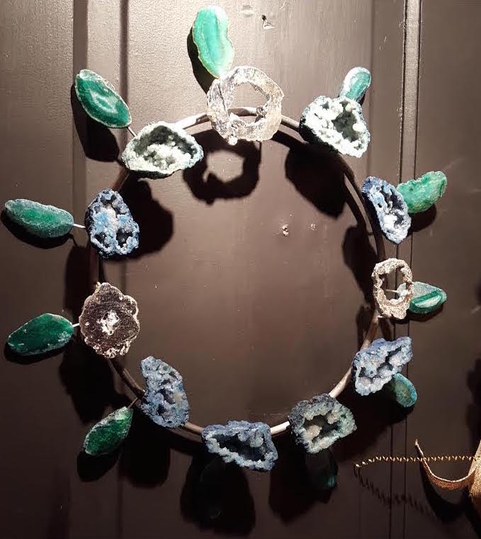 A glamorous geode wreath created by Elisa Marie Design