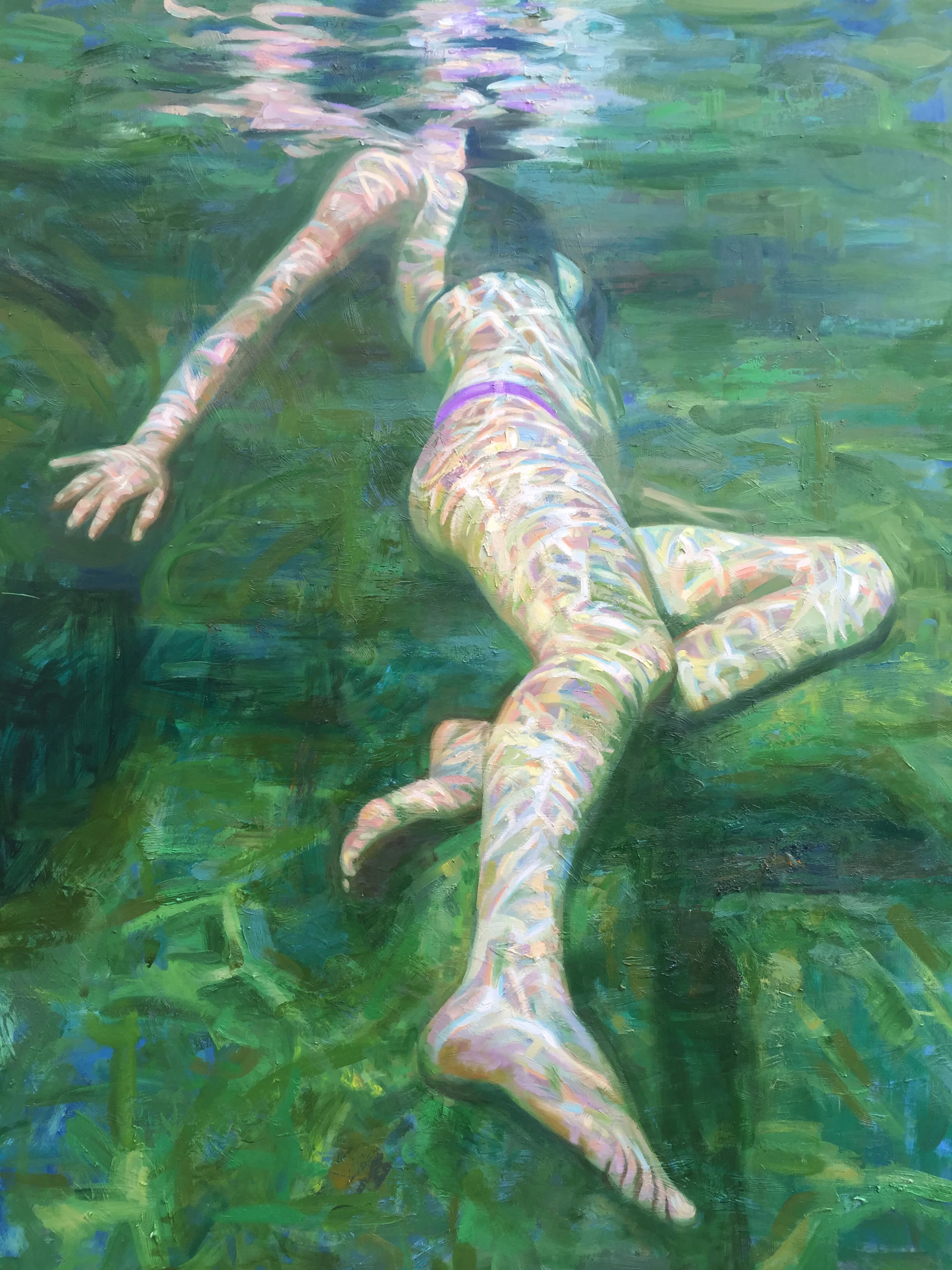 Isabel Emrich, Green Rocks, 48" x 36", oil on canvas, courtesy of Chloe Gallery 