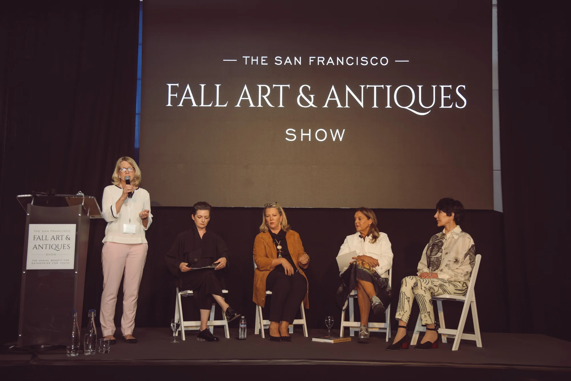 The Director of The San Francisco Fall Art & Antiques Show, Ariane Trimuschat, introduced the esteemed panelists and moderator.