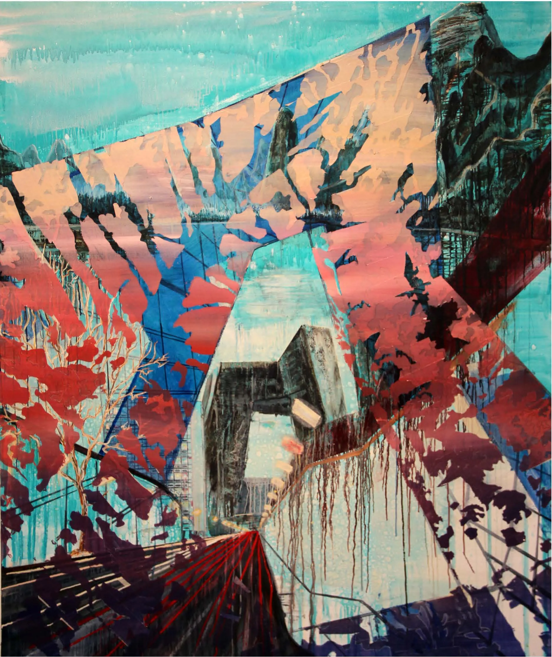   I Can’t Believe They Let Him Build That   Oil on canvas 72” x 60”  &nbsp; 