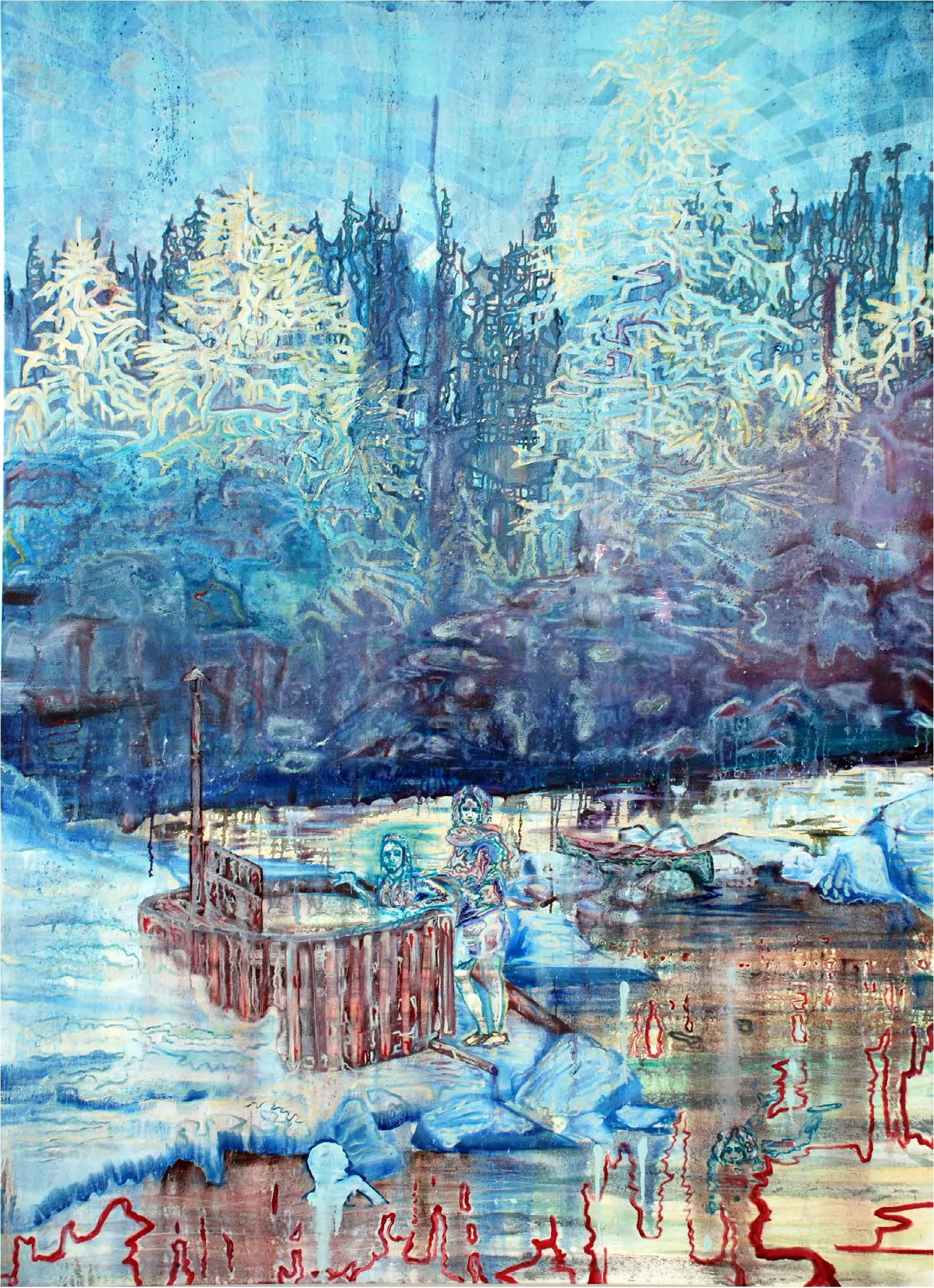   Sloquet Sleeps in Stone   Oil on canvas, 75” x 56” 