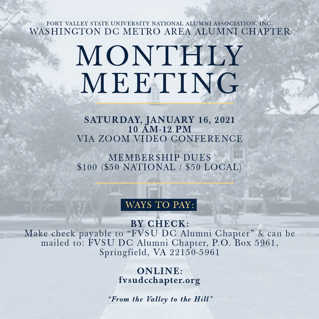 FVSU Washington DC Metro Area Alumni Chapter Monthly Meeting