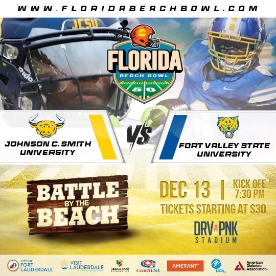 Florida Beach Bowl: FVSU Wildcats vs Johnson C. Smith Golden Bulls Football Game