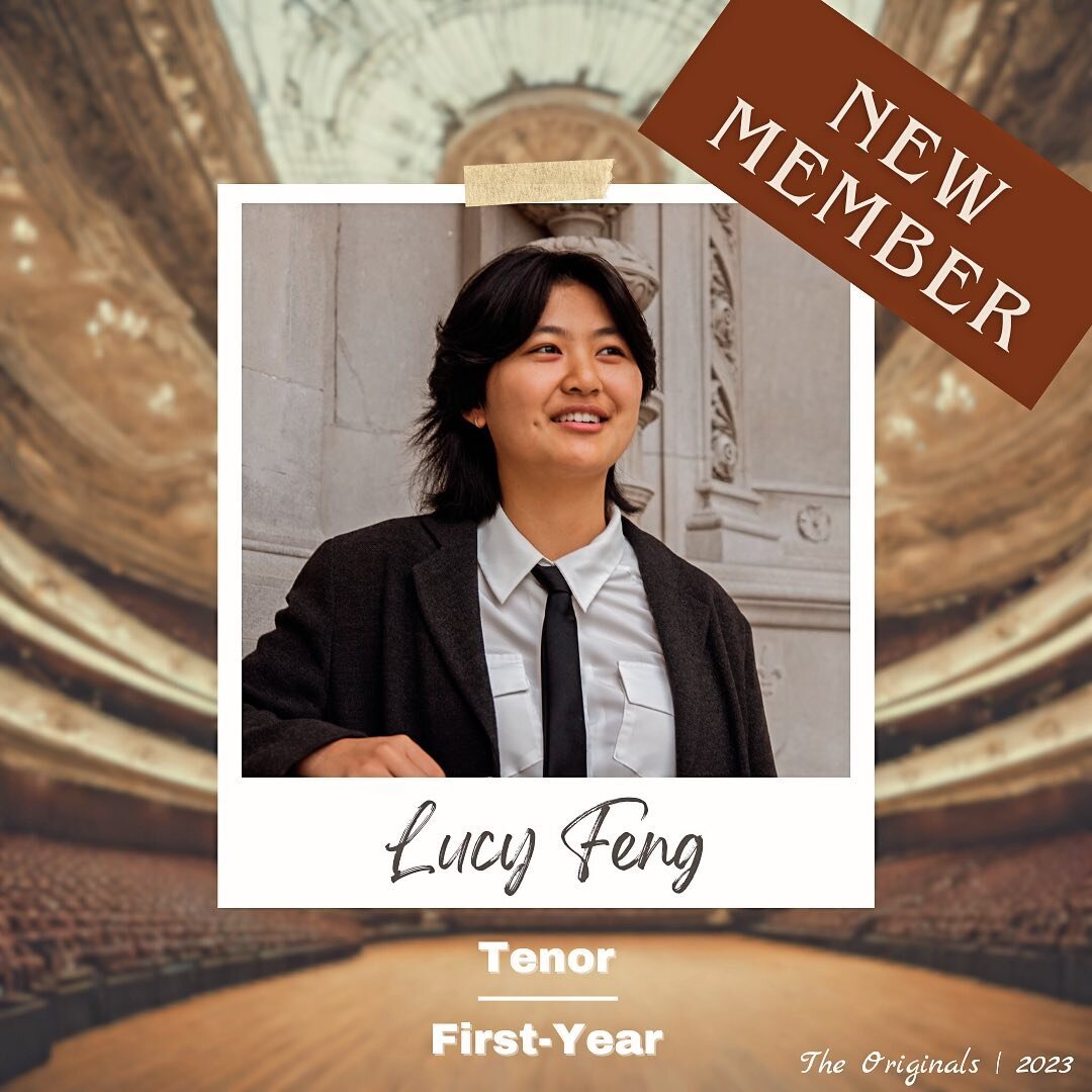 Meet one of our new members this semester, Lucy!

➡️ Hello hello ! I'm Lucy, and I hail from the Bay Area of sunny California. As a retired soprano, I'll be singing tenor 1 in the O's, and I am studying Dramaturgy here at CMU. Sometimes when the weat