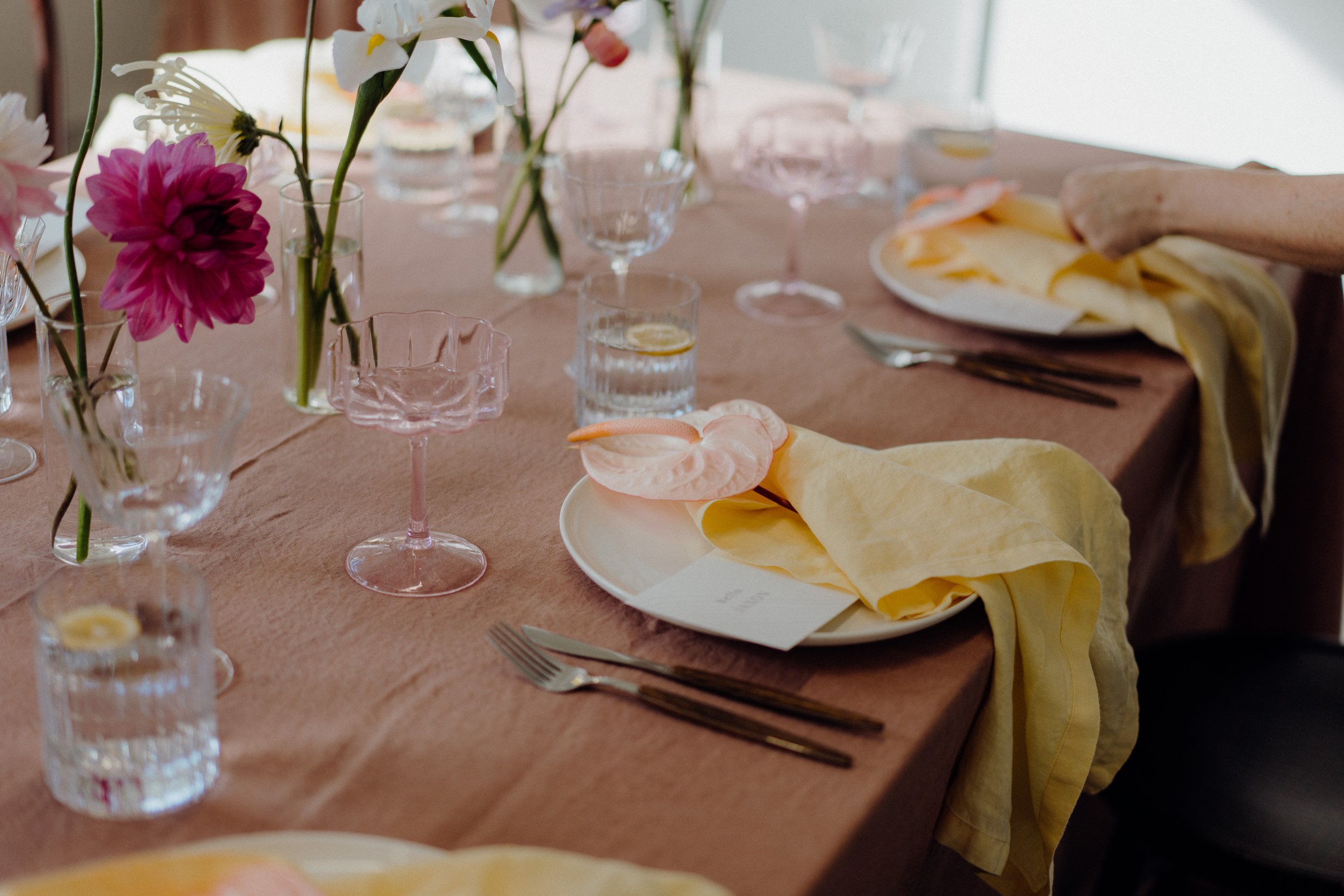Berry Tablecloths with Honeysuckle Napkins