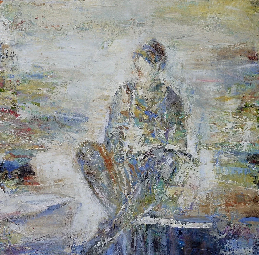 quietly reading 48" x 48"sold