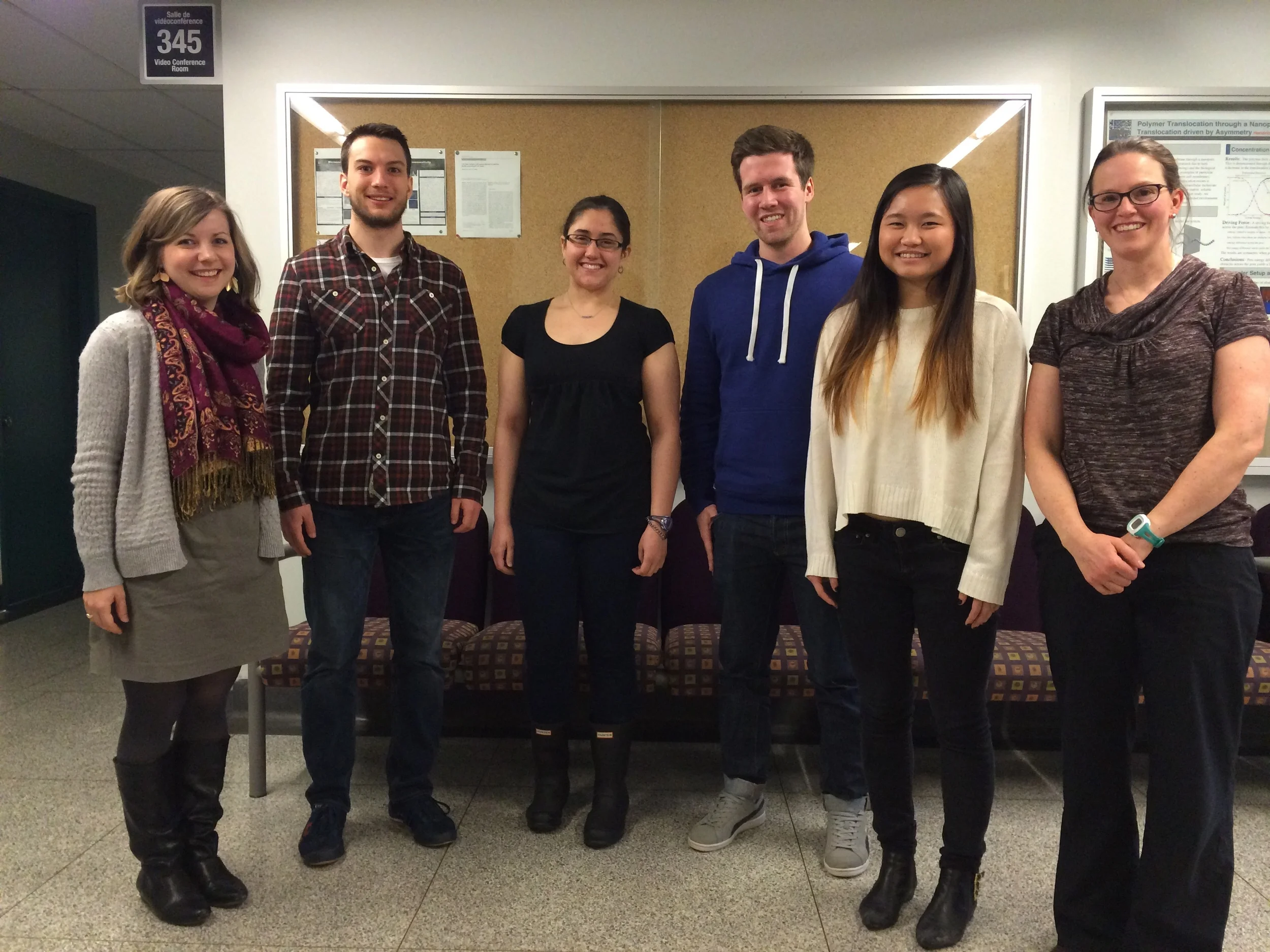 Spring 2016. Left to Right: Kelli, Nik, Delphine, Declan, Jade, and Alison. Missing: Sarang, Quinn, and Ryan.