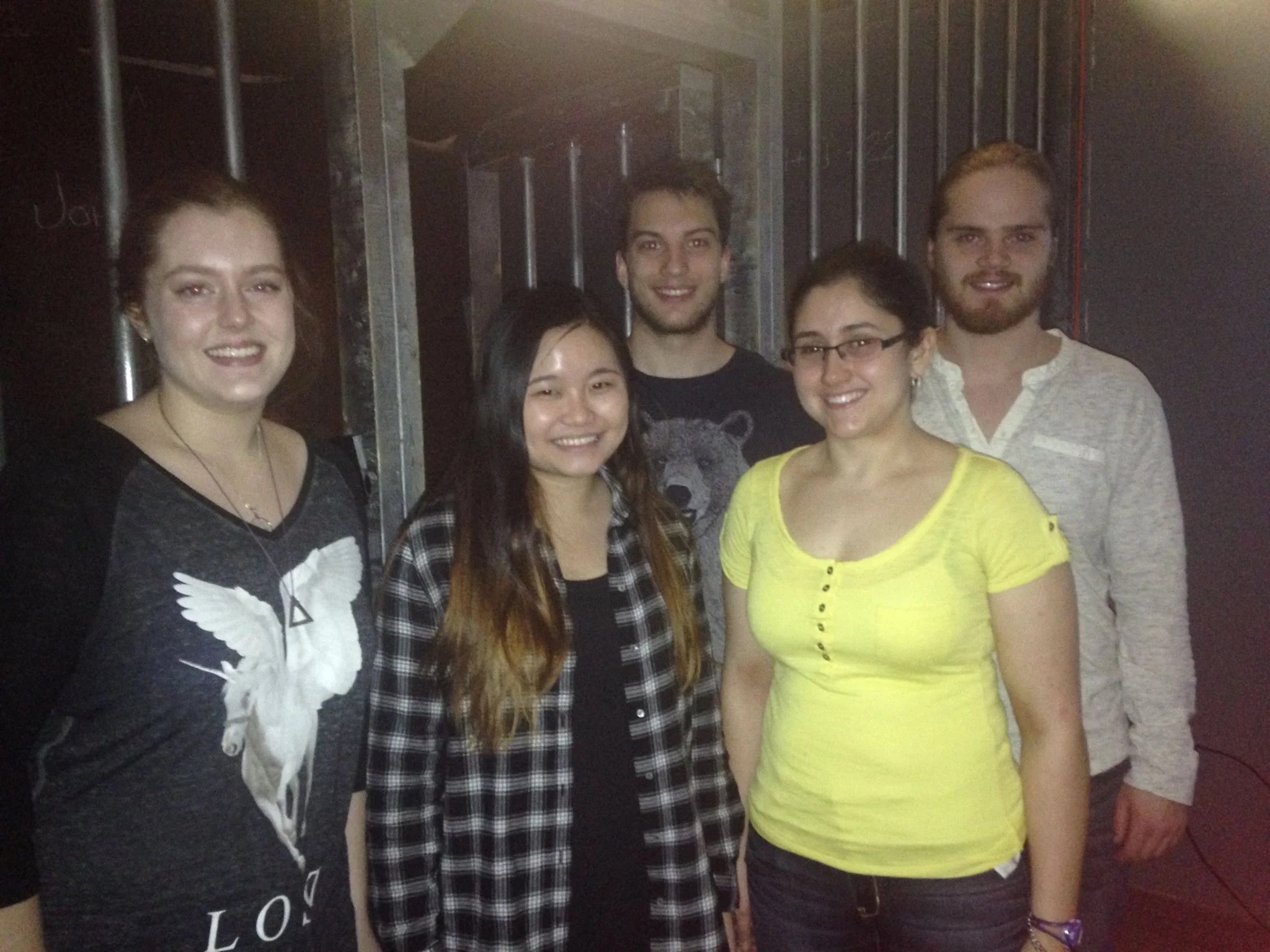 Fall 2015, Group trip to Escape Manor. Left to Right: Quinn, Jade, Nik, Delphine, Ryan