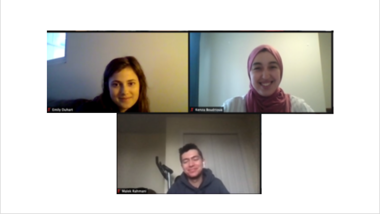 Congratulations to honours students: Emily, Malek, and Kenza!
