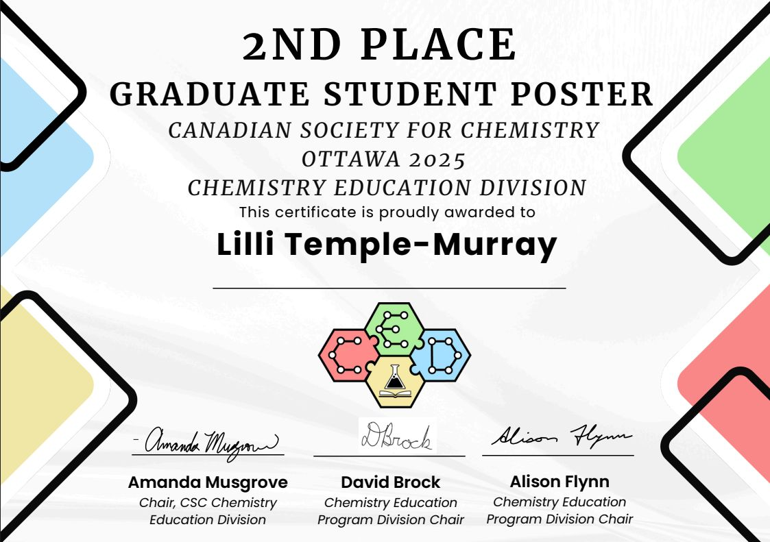 Celebrating Lilli Temple-Murray’s CSC Presentation Award!
