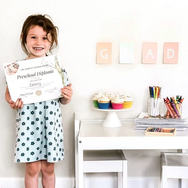 Habitat Schoolhouse Graduates are popping up all over! Three cheers for this sweetie who completed her preschool year this week! She is all set for Kindergarten, just check out that proud smile! 🥳🥳🥳⁣
⁣
Do you homeschool year round or take the summ