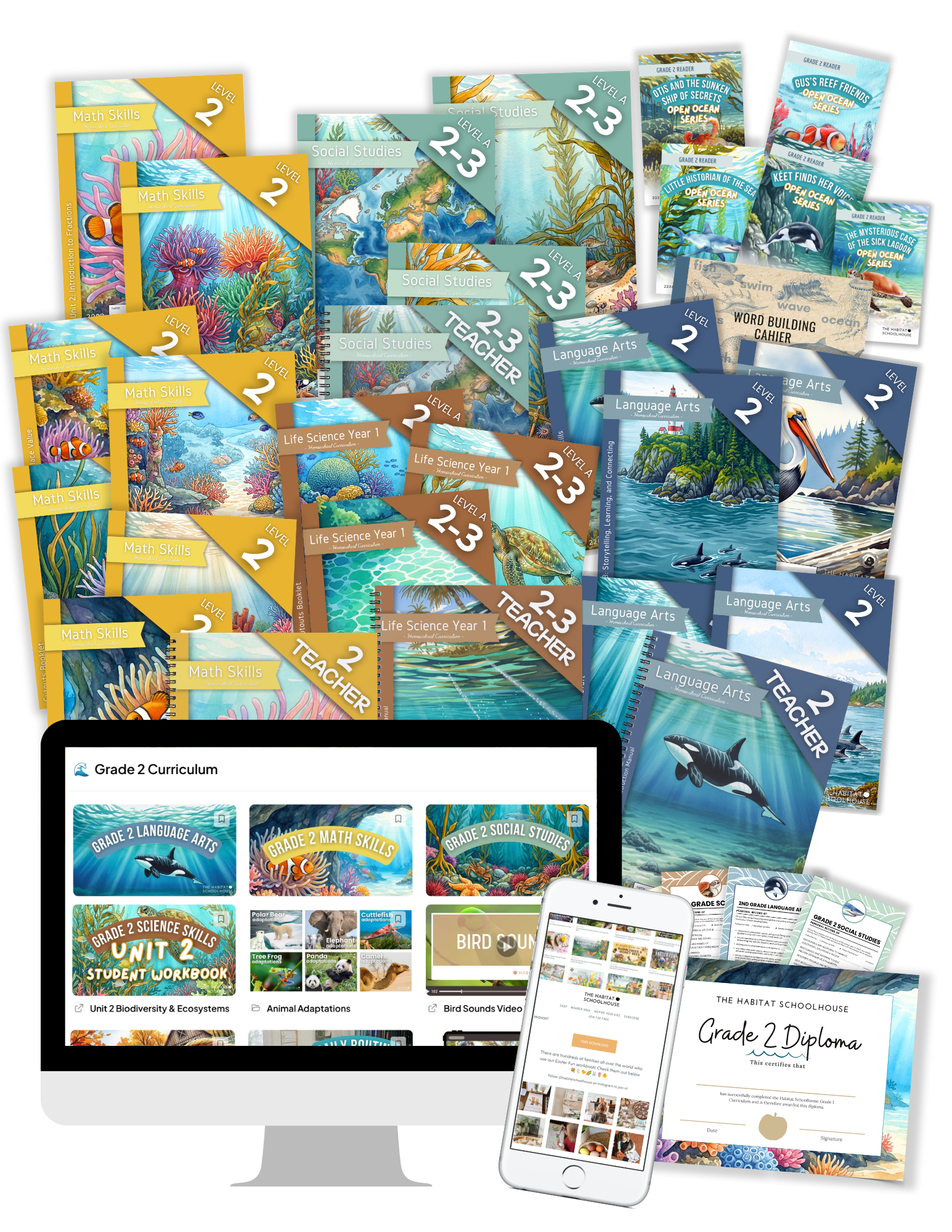 2nd Grade Student & Teacher multi-subject kit + enrollment