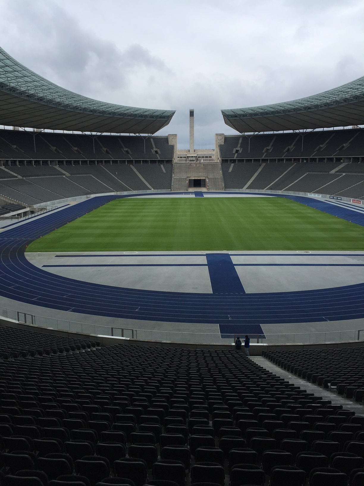This is as close as I came to the Blue track in the beautiful Olympiastadion where Usain Bolt broke the World Records in the 100m and 200m in 2009.