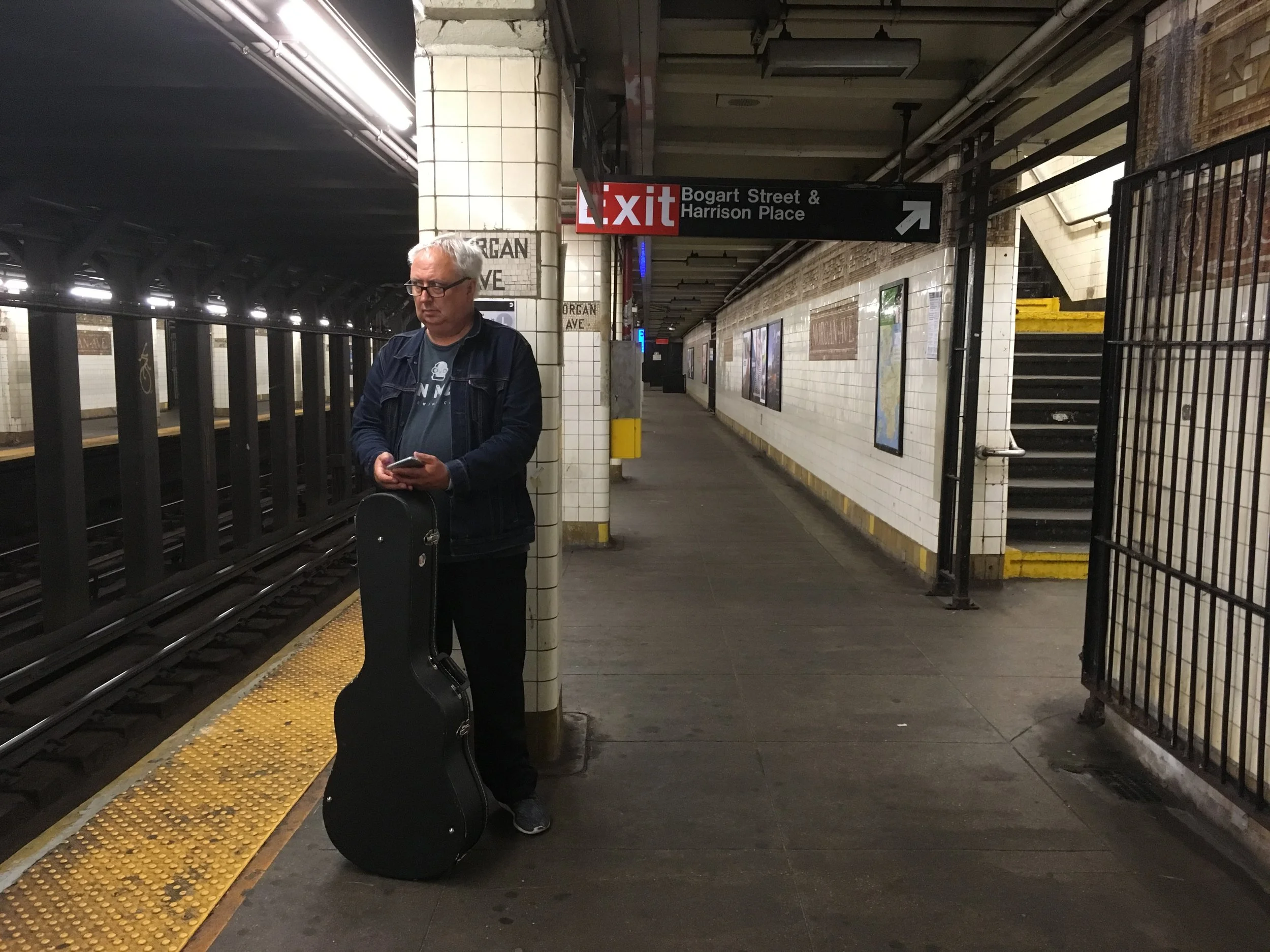 Waiting on the L train.