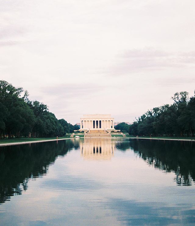 Reflecting Pool in DC... reflecting the Lincoln Memorial.  I love DC for its architecture, and its history. ❤️