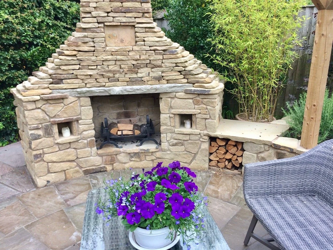 Paul Kendall Sculptures stone outdoor fireplace.jpg