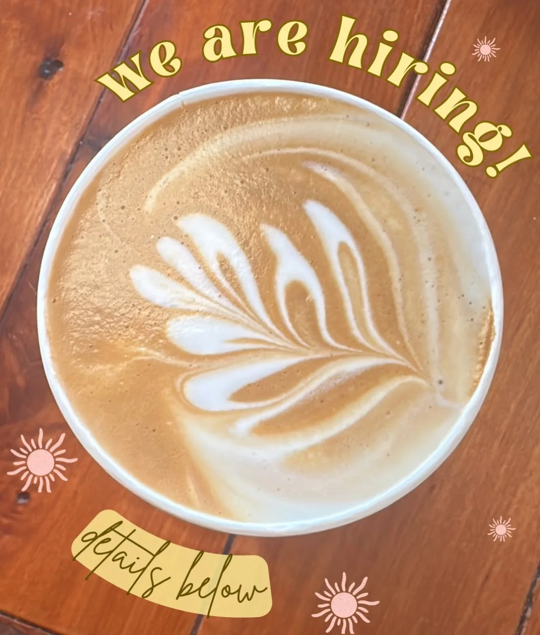 We&rsquo;re looking for the next person to join our half baked family! 🩷

Experienced FOH barista/all-rounder wanted! 
Thursdays &amp; Fridays 8-3:30 
Potential for more days in the future
Ideal person will be flexible to pick up more days if needed
