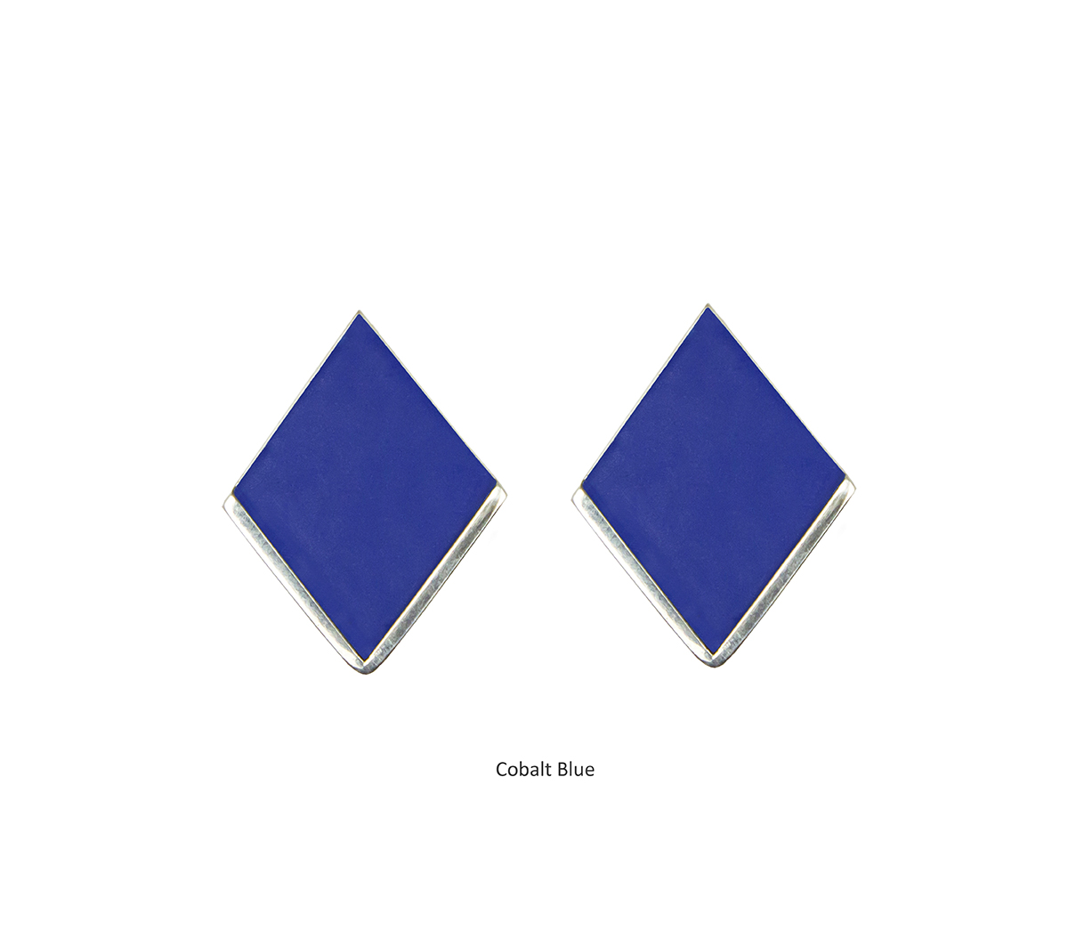 Cobalt Blue Diamond Shaped Studs