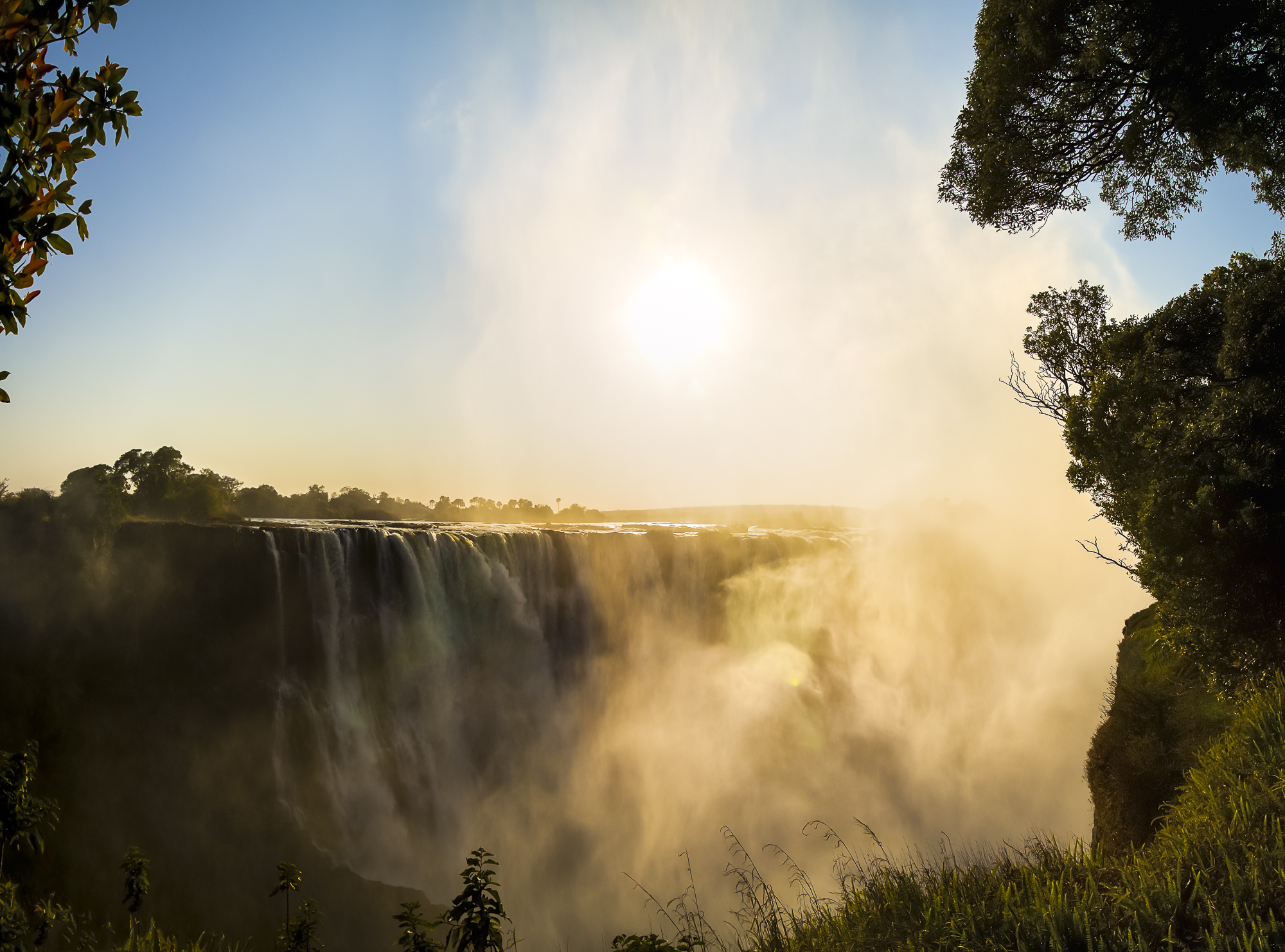Victoria falls. Zambia ligt aan de overkant.
