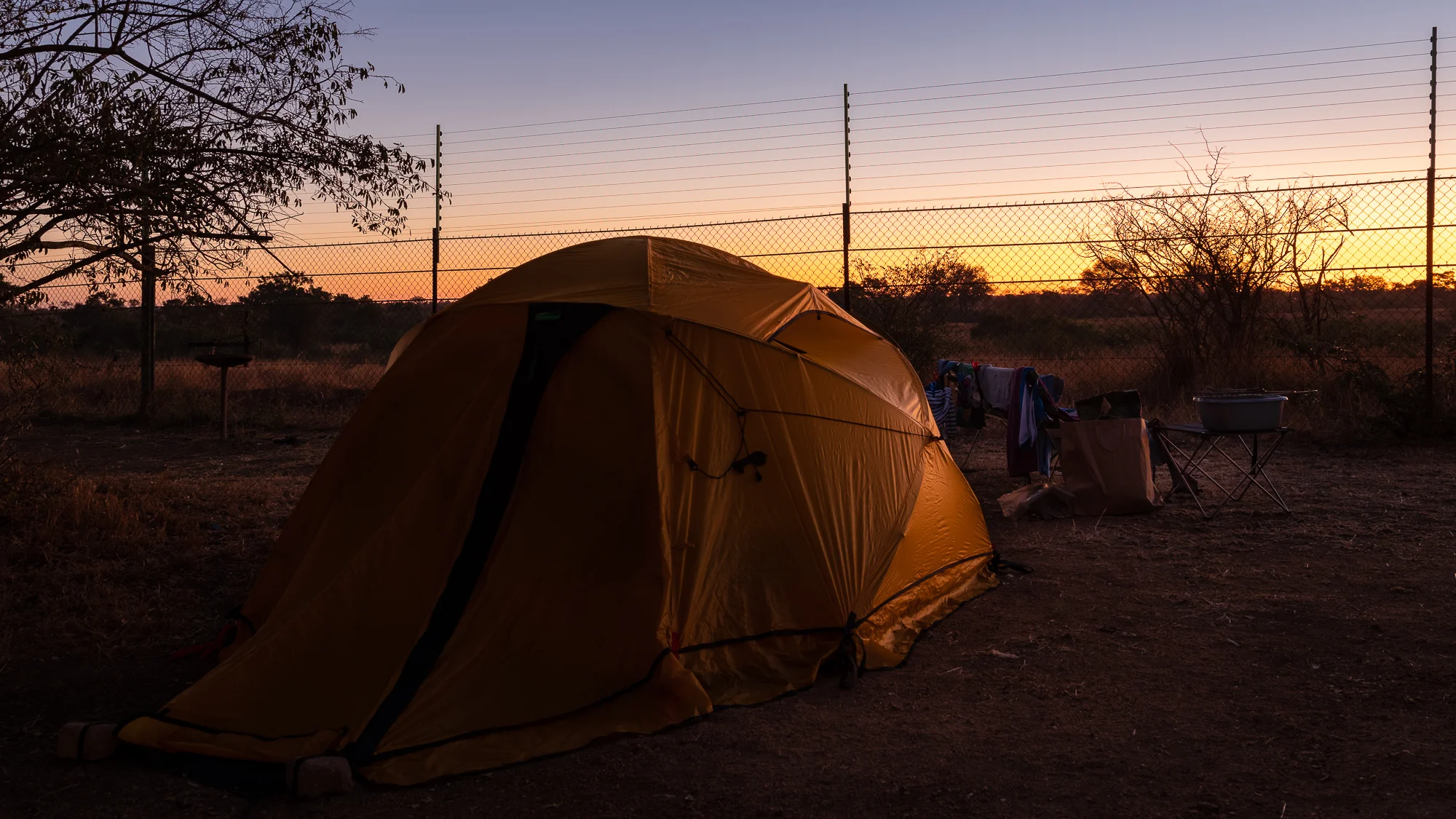 Onze camping set-up. Satara rest camp, Kruger