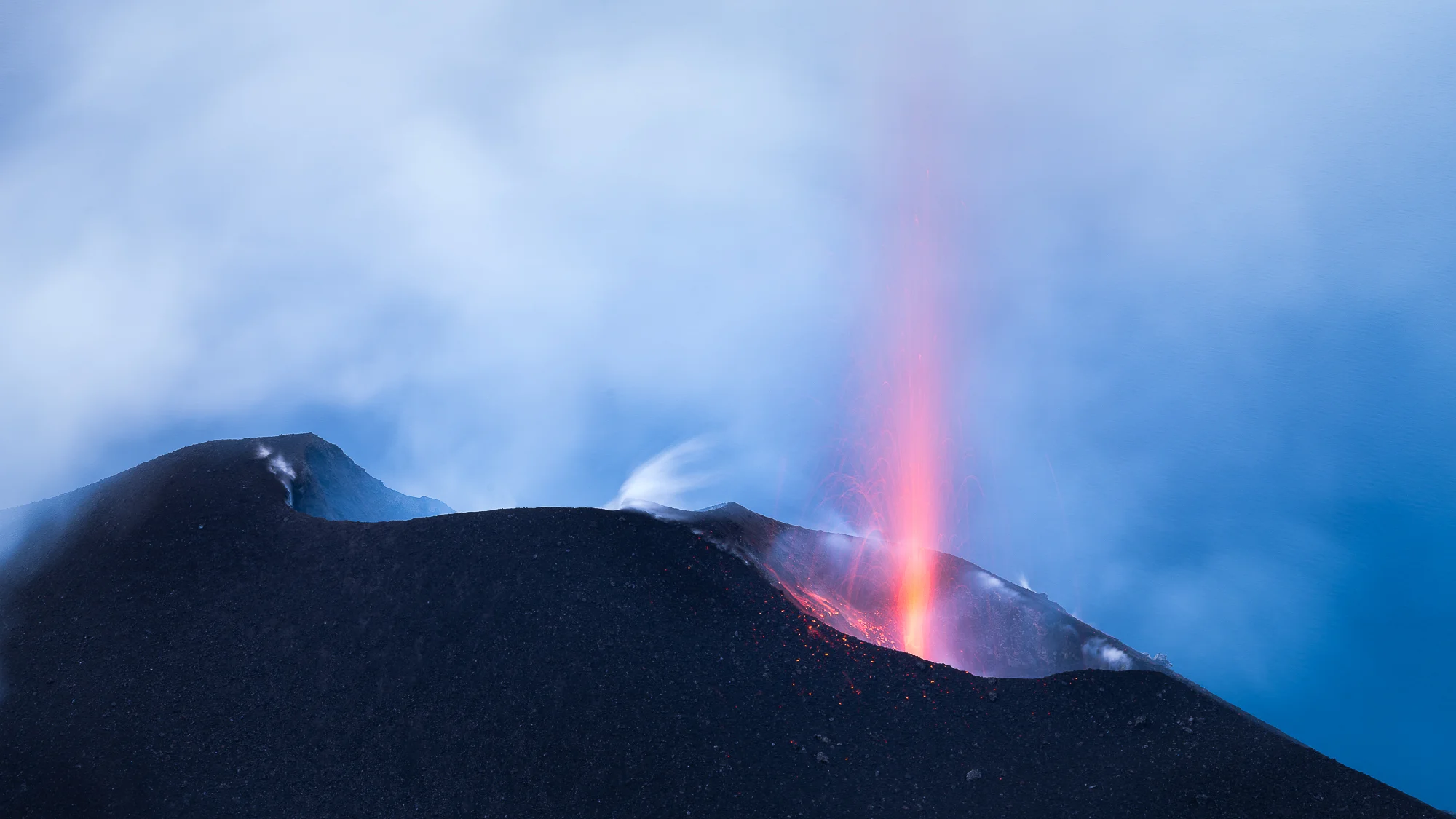 Stromboli erupts