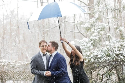 Briana making sure our clients stay out of the snow.