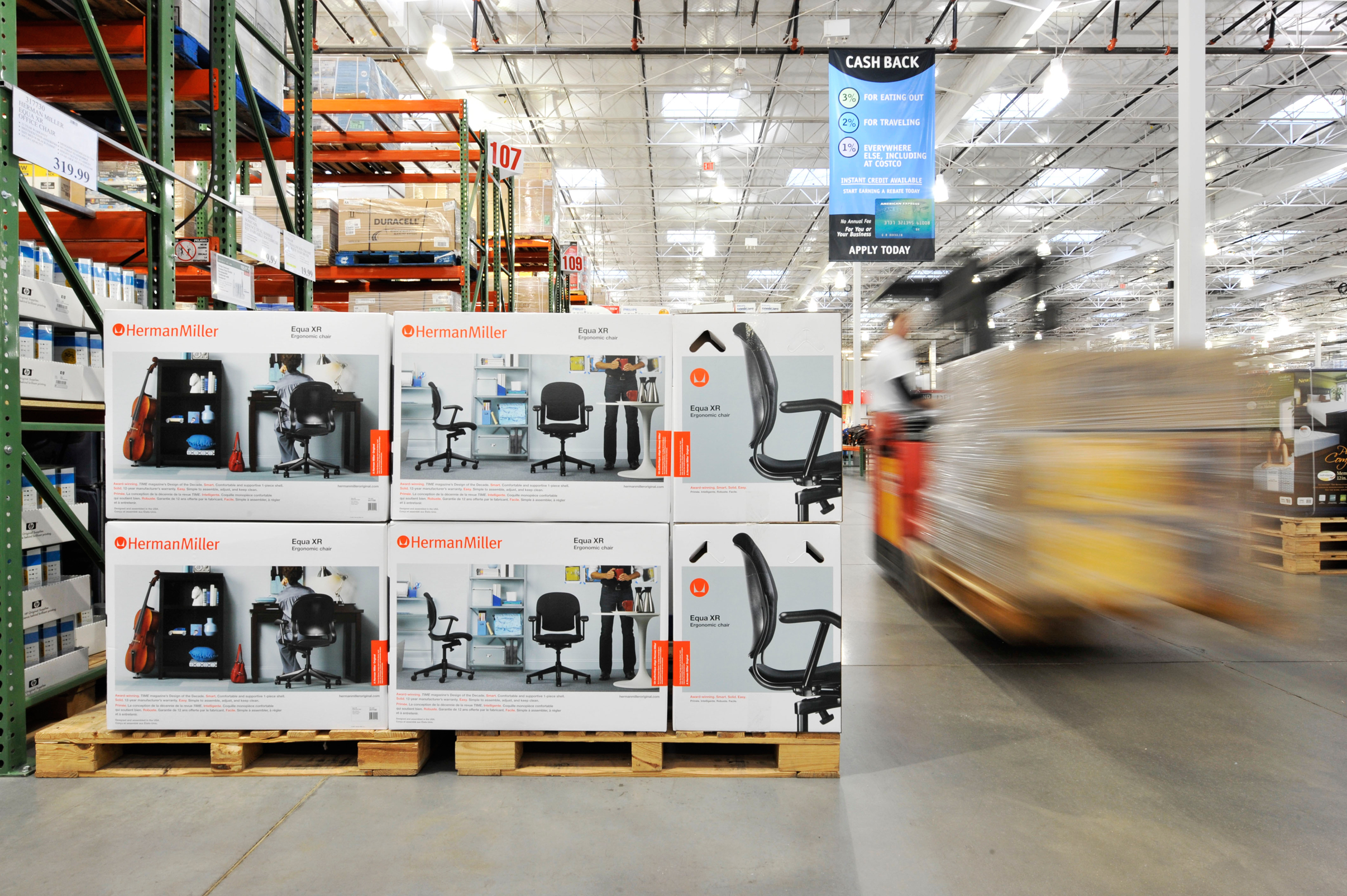   Herman Miller  relaunched a select offering of old and newer classics into the popular retail store Costco. Modern, crisp photography helped the audience understand how the product could fit into their lives with quick-read copy highlighting produc