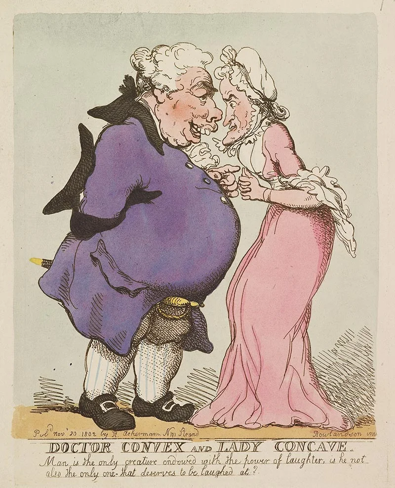 Thomas Rowlandson - Doctor Convex and Lady Concave. Etching with hand-colouring | 29.9 x 22.9 cm (sheet of paper) | Royal Collections Trust.