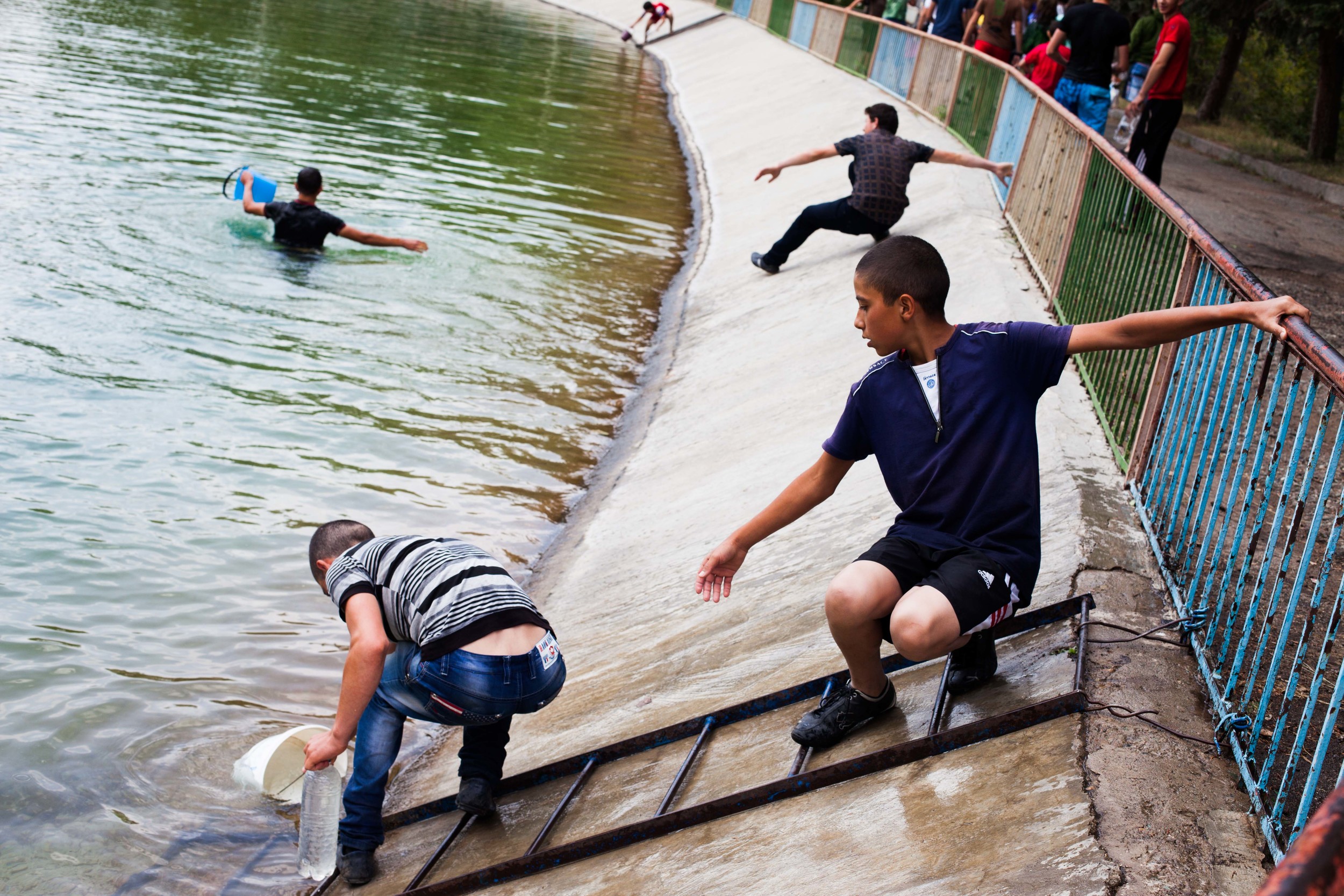 Spitak youth enjoy the festival of Vardavar, which comes 14 weeks after Easter and is influenced by the country's Pagan roots, is an opportunity for people of any age to douse friends and unsuspecting strangers with water without consequence.