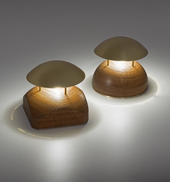 Almalight Bell_Cordless Table Light Of Iroko Wood