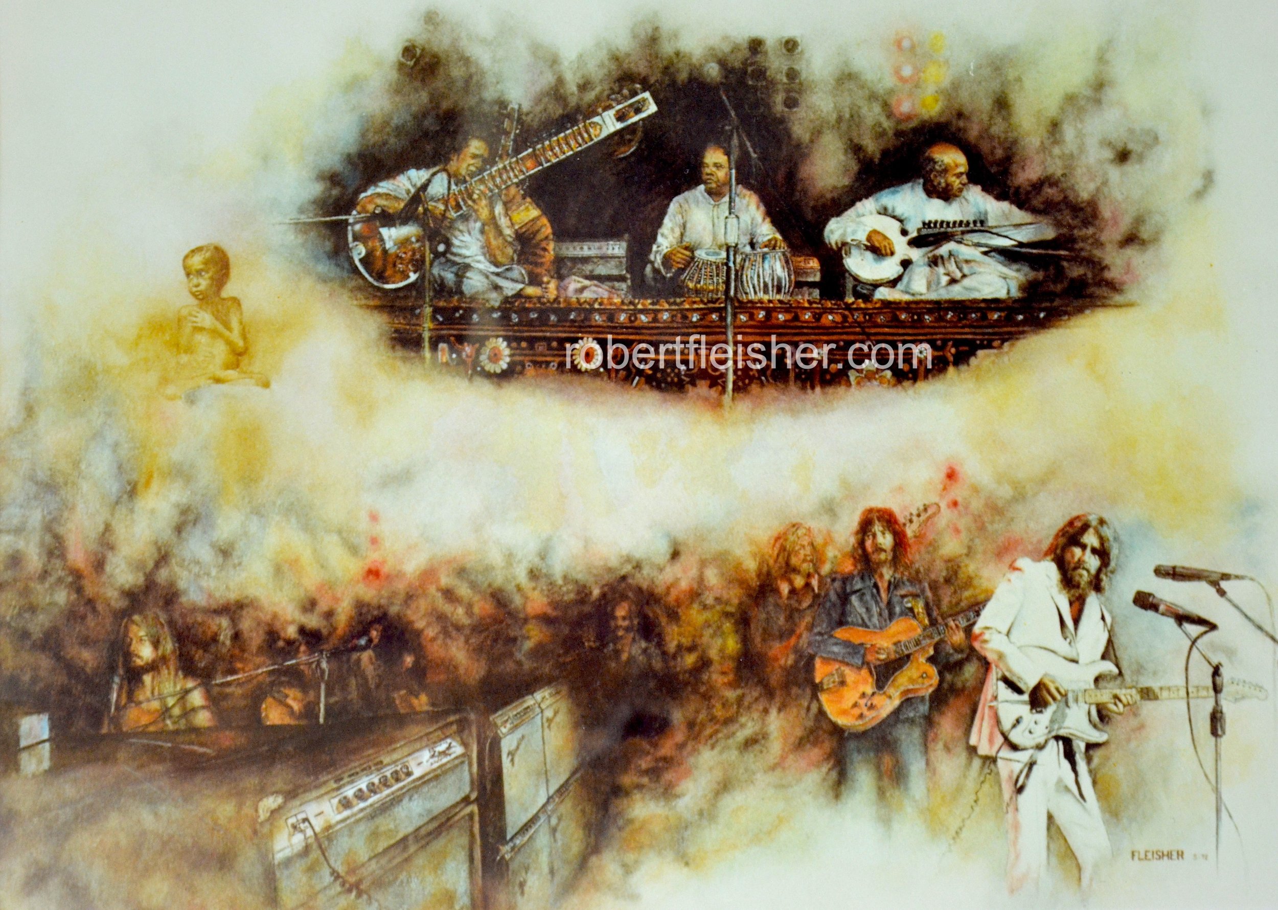 Concert For Bangladesh   1972   30x24   watercolor