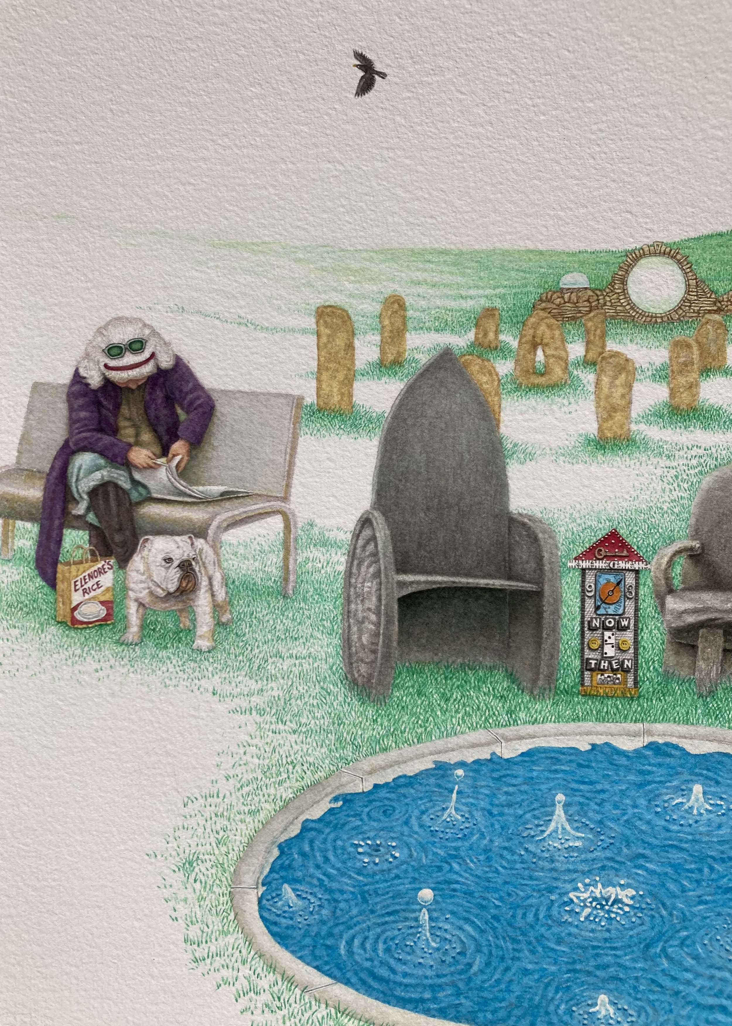 Detail: Church of Sanctified Water 2024 30x22 watercolor5
