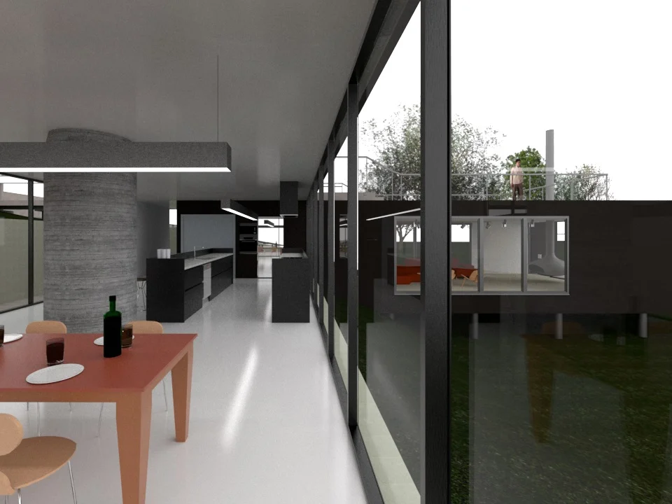 Un test fait en mode draft. Matériaux Revit seulement. 30 minutes de temps de rendu.