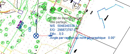 Après importation des coordonnées de l'arpenteur.